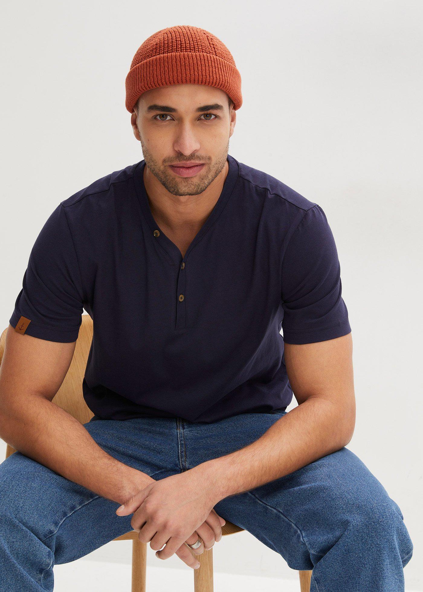 Koszulka z dekoltem henley z czystej bawełny organicznej (2 szt.) - Bonprix