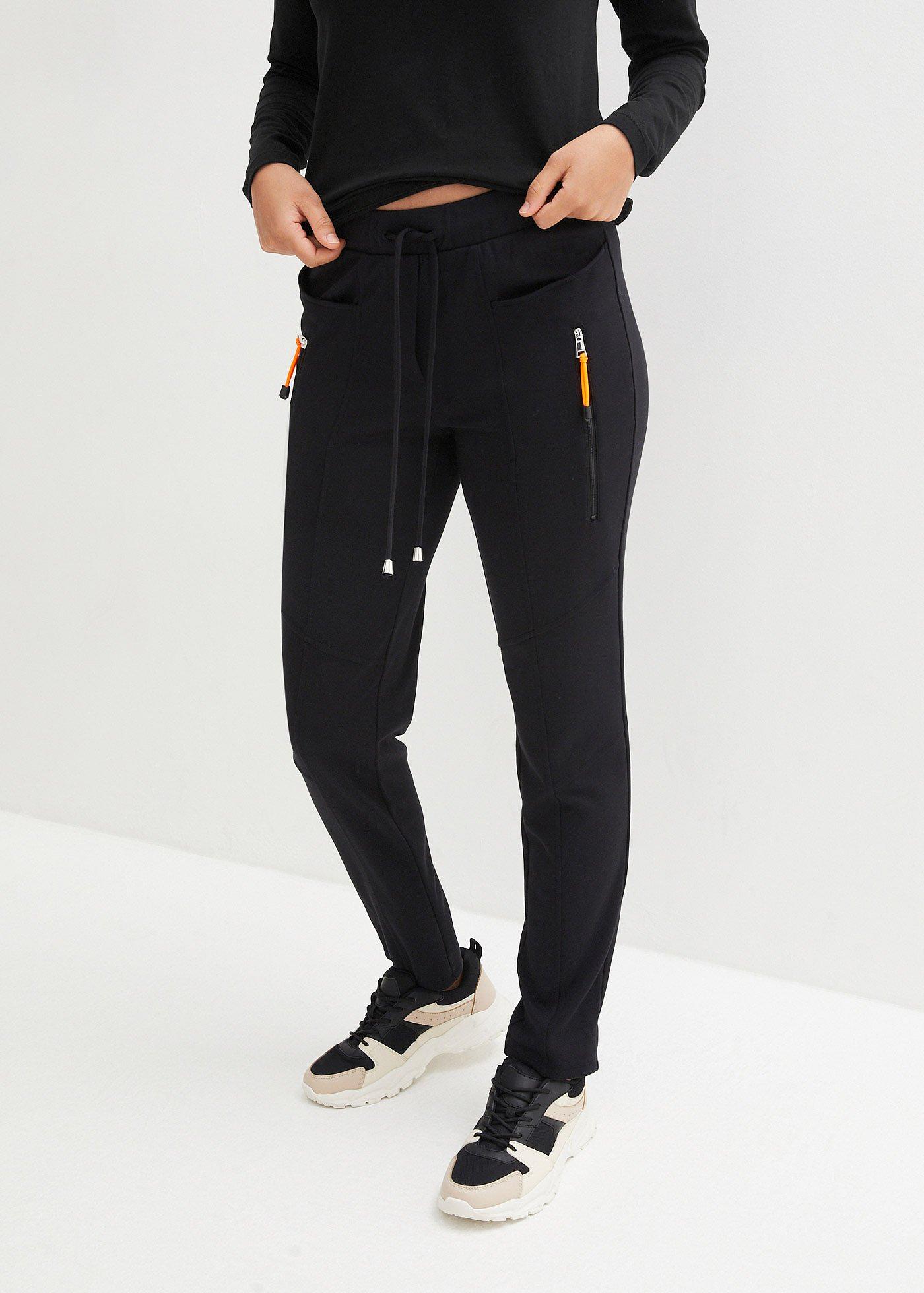 Spodnie z gumką w talii, z wygodnego materiału punto di roma - Bonprix