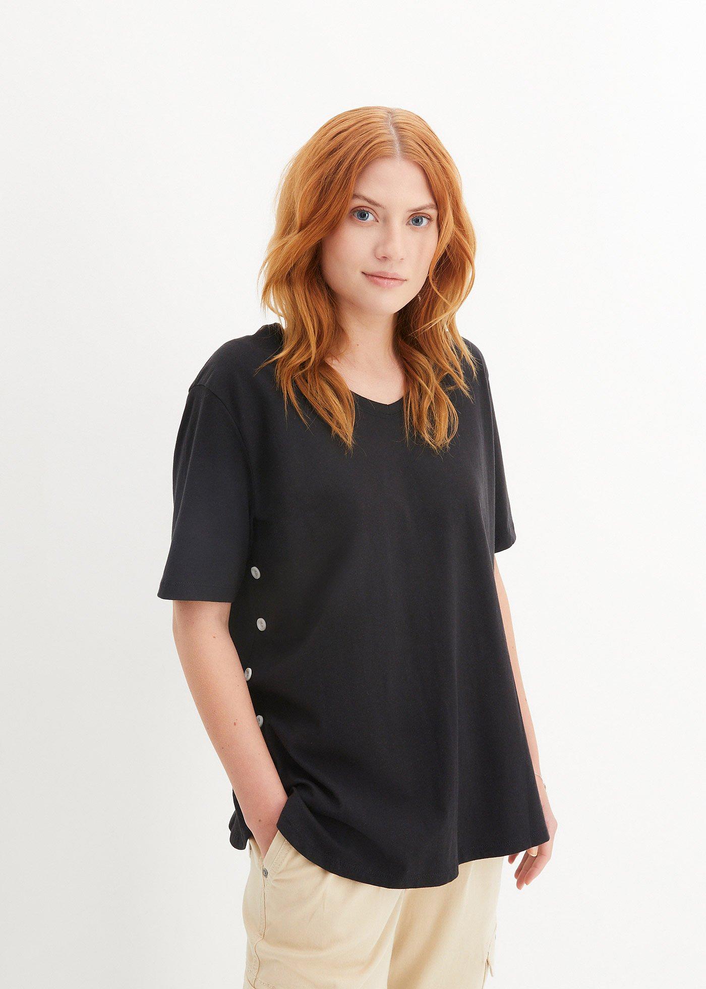 Szeroki T-shirt z bawełny organicznej - Bonprix