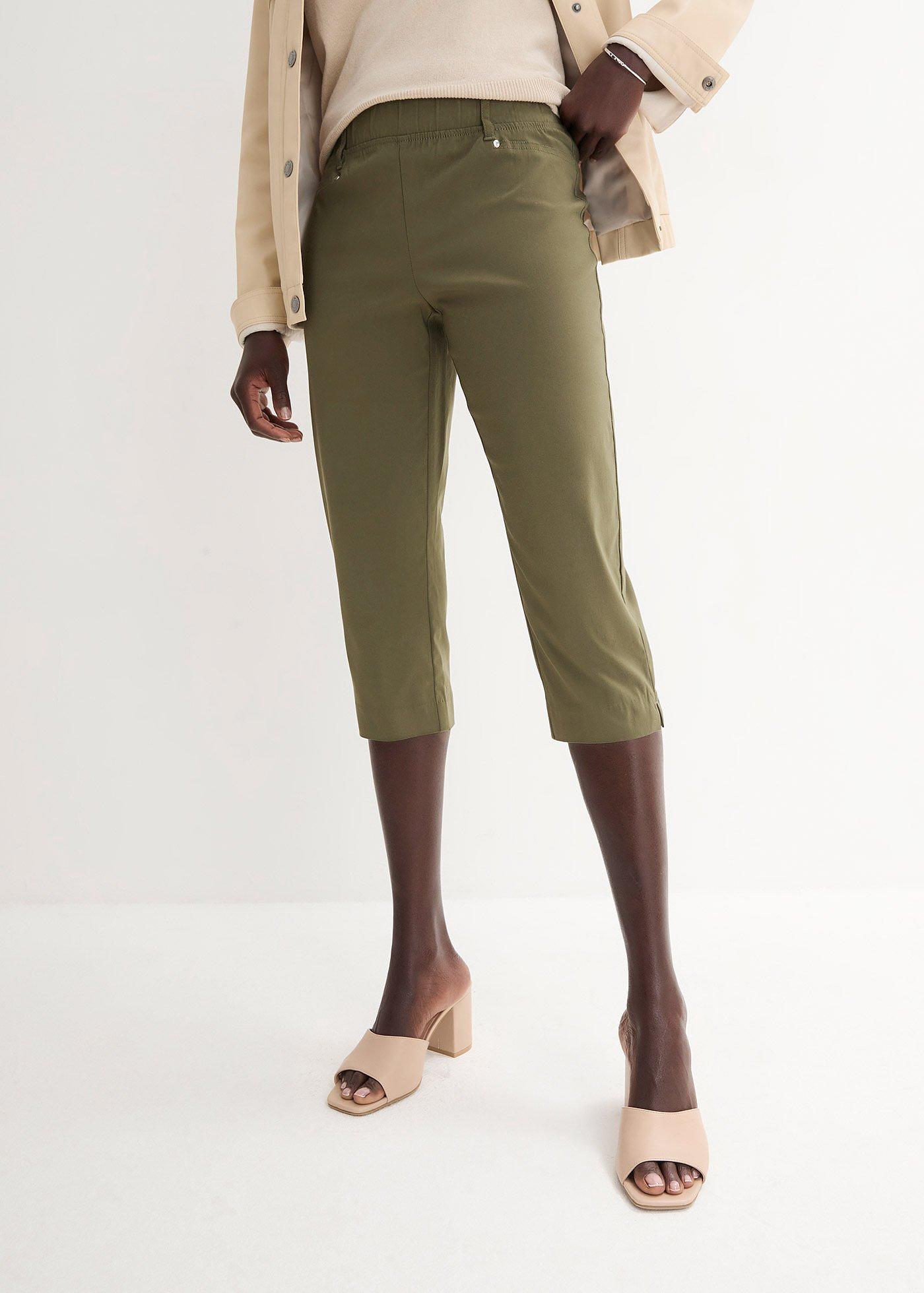 Rybaczki ze stretchem i pasem bez zamka - Bonprix