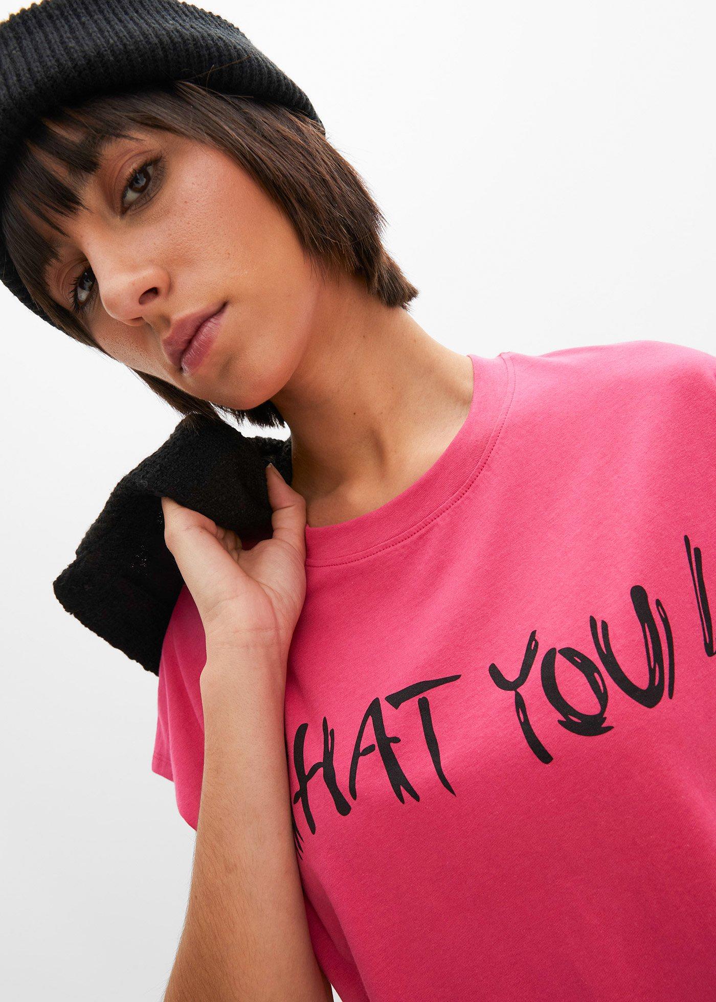 T-shirt oversize z czystej bawełny organicznej - Bonprix