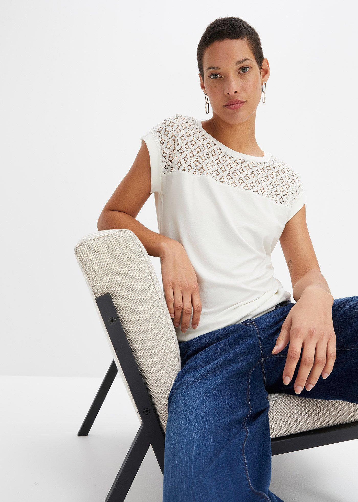 T-shirt z miękkiej mieszanki wiskozy - Bonprix