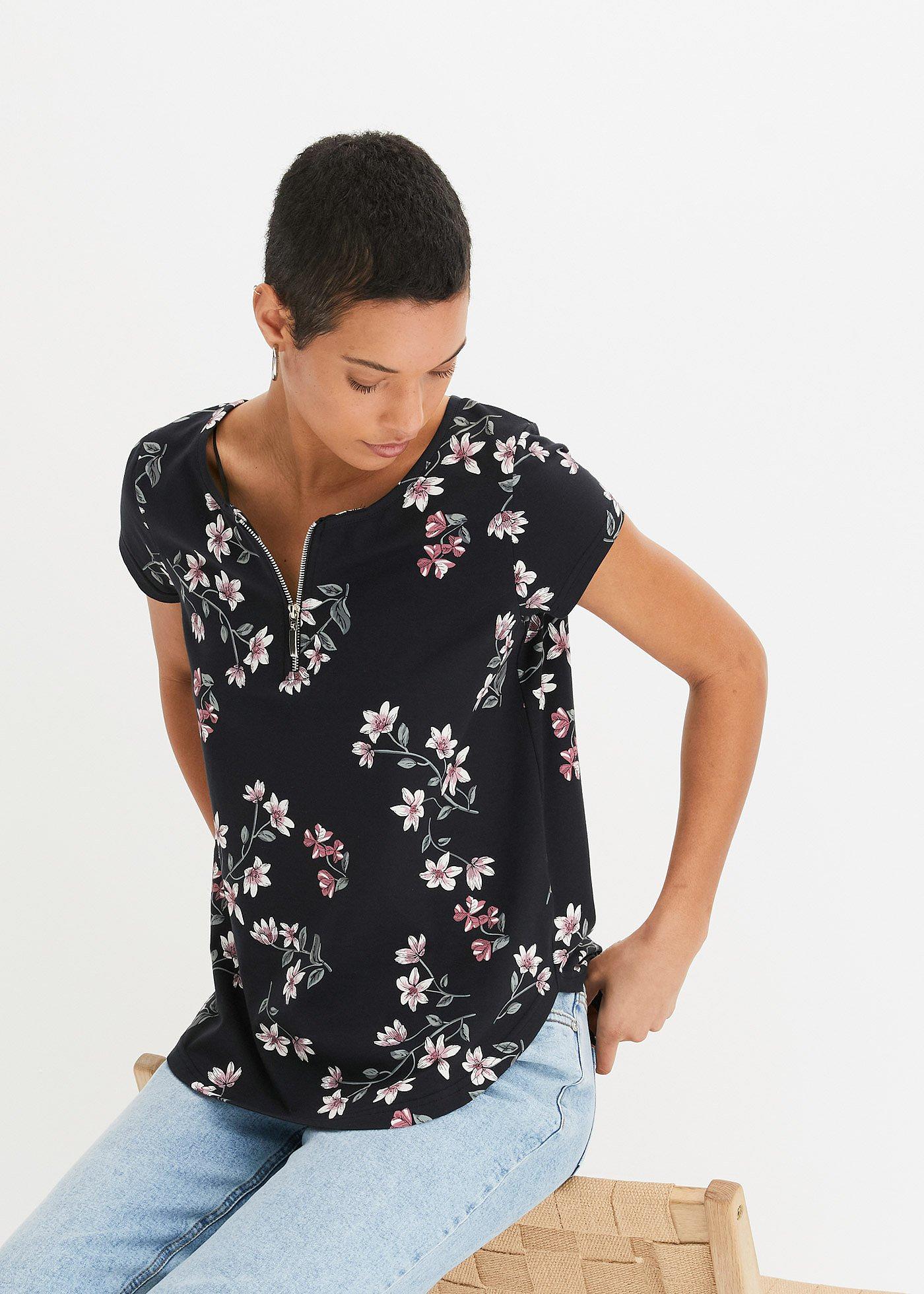 T-shirt z mieszanki bawełny - Bonprix