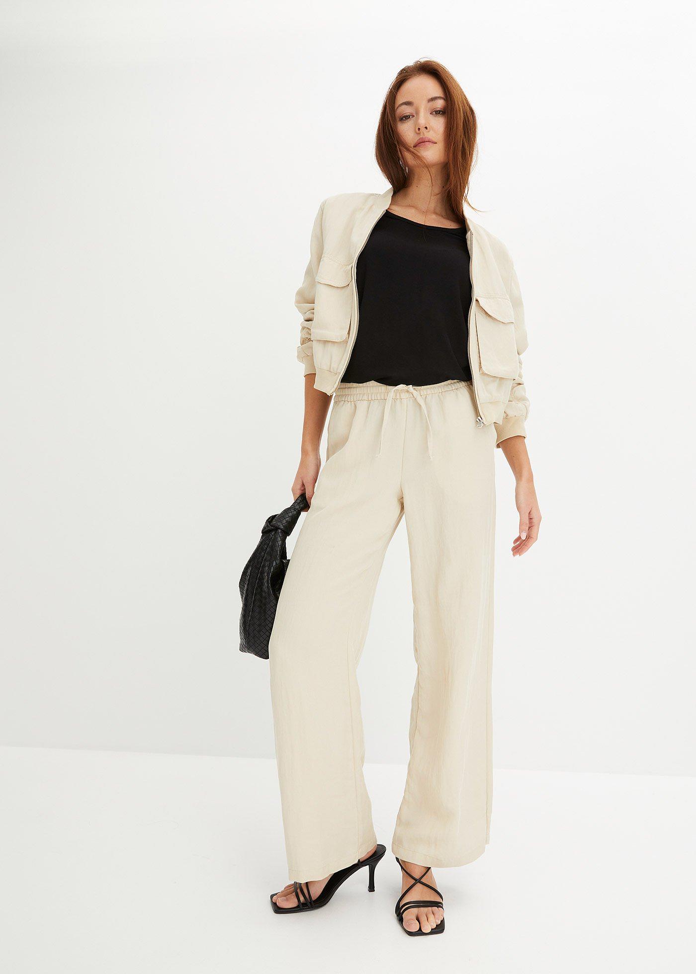 Bluzka z okrągłym dekoltem z miękkiej wiskozy - Bonprix