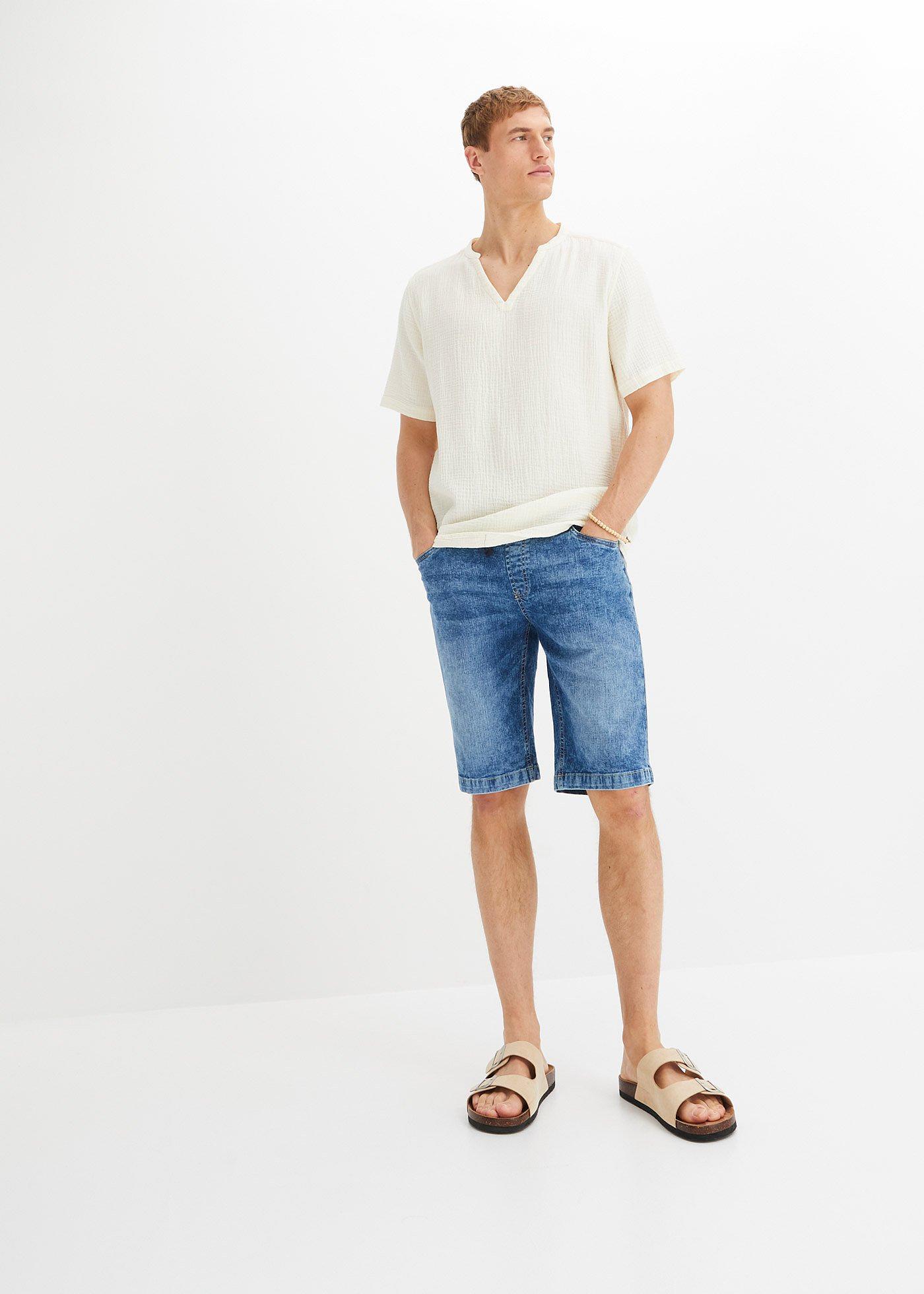 Bermudy z gumką w talii ze stretchem, slim fit - Bonprix