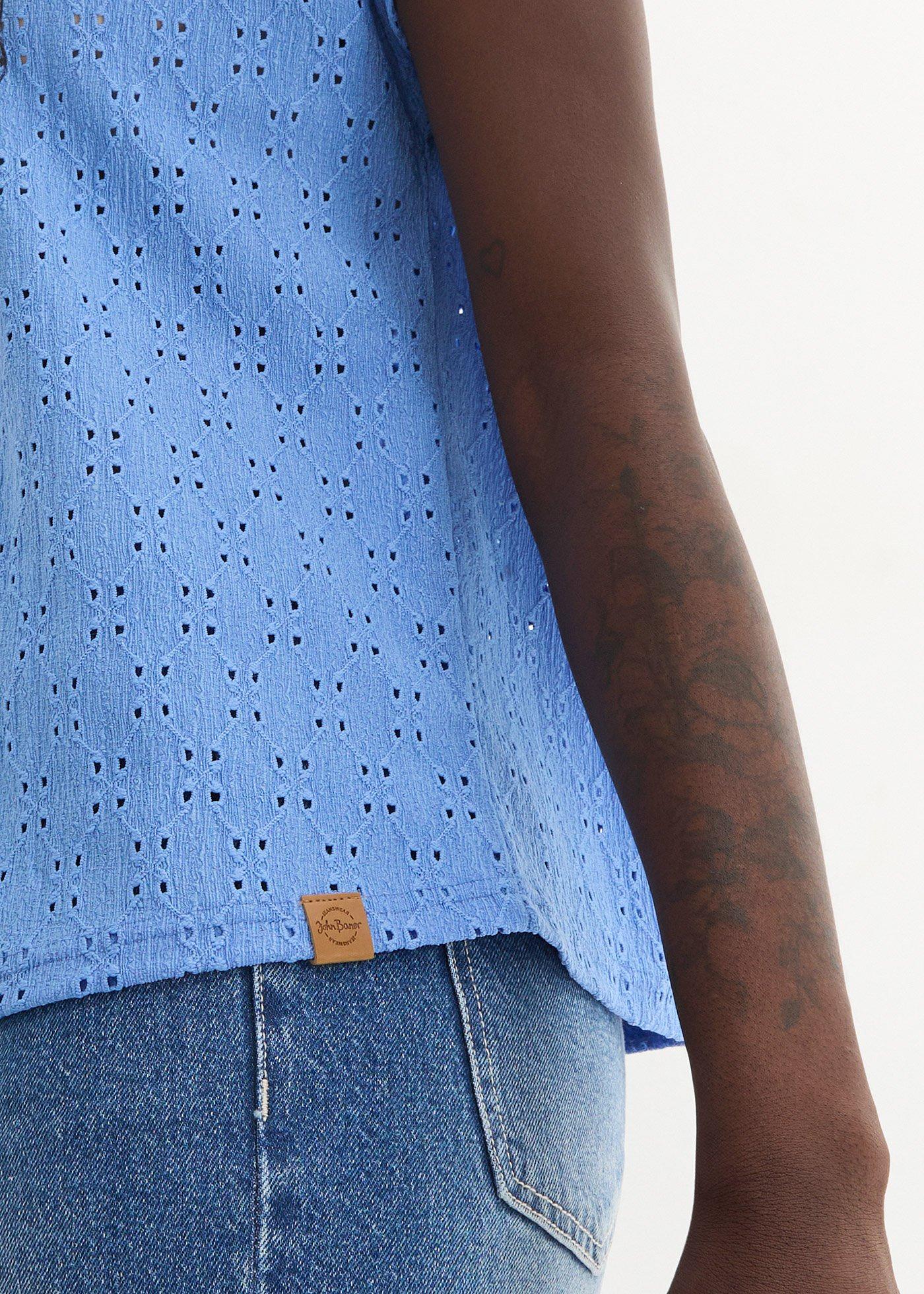 Shirt z dekoltem henley i kapturem - Bonprix