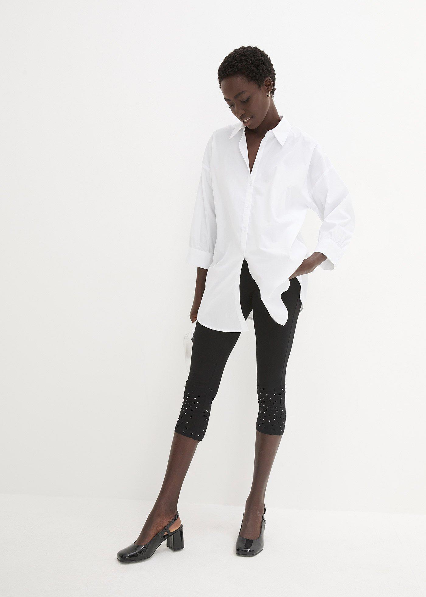 Legginsy capri z mieszanki bawełny - Bonprix