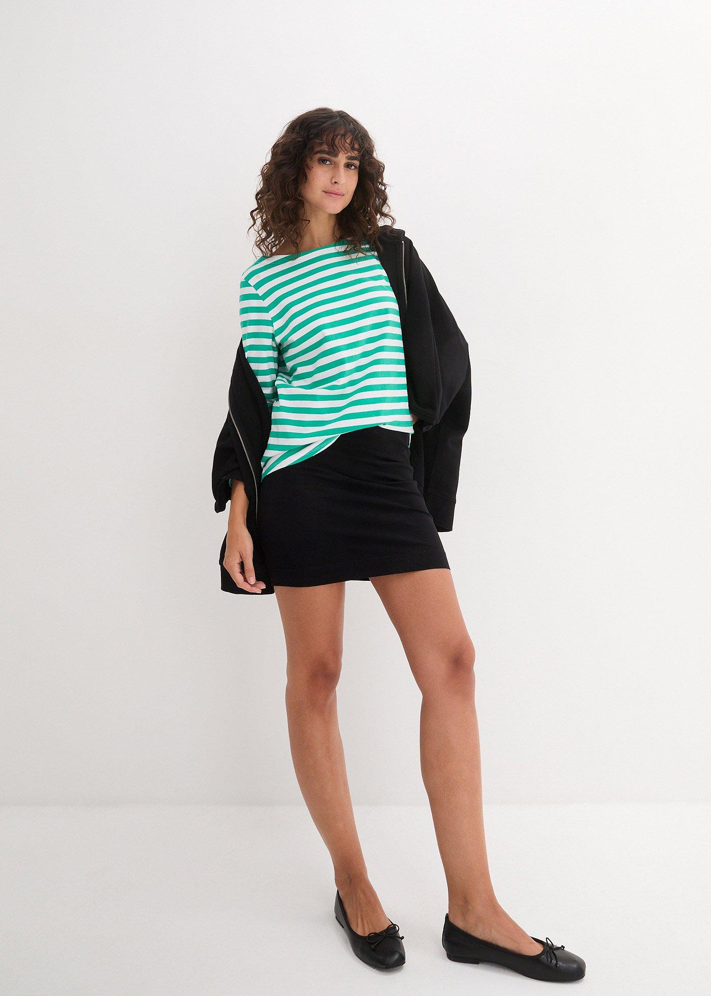 Spódnica z dżerseju z czystej bawełny organicznej ze stretchem (2 szt.) - Bonprix