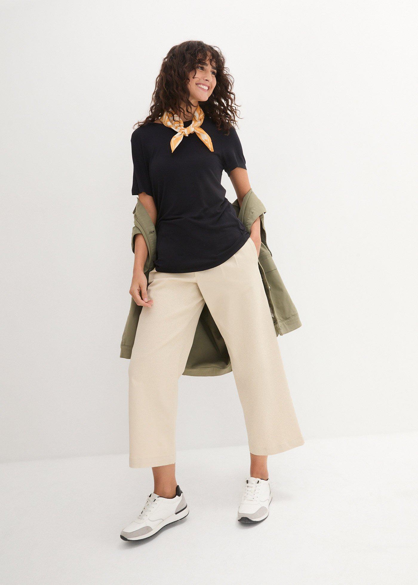 Długi T-shirt z miękkiej wiskozy - Bonprix