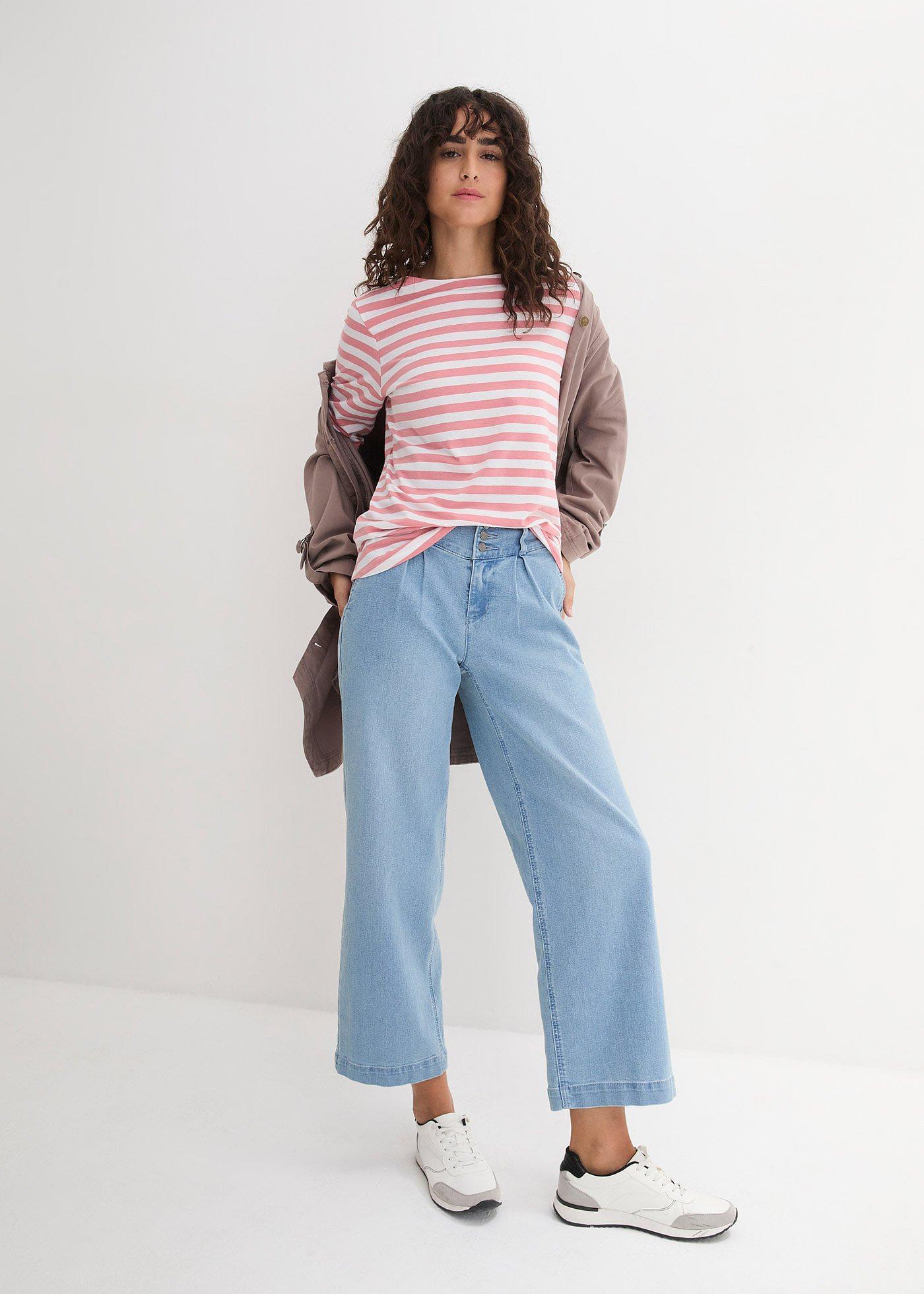 Shirt z rękawami 3/4 i dekoltem w łódkę - Bonprix