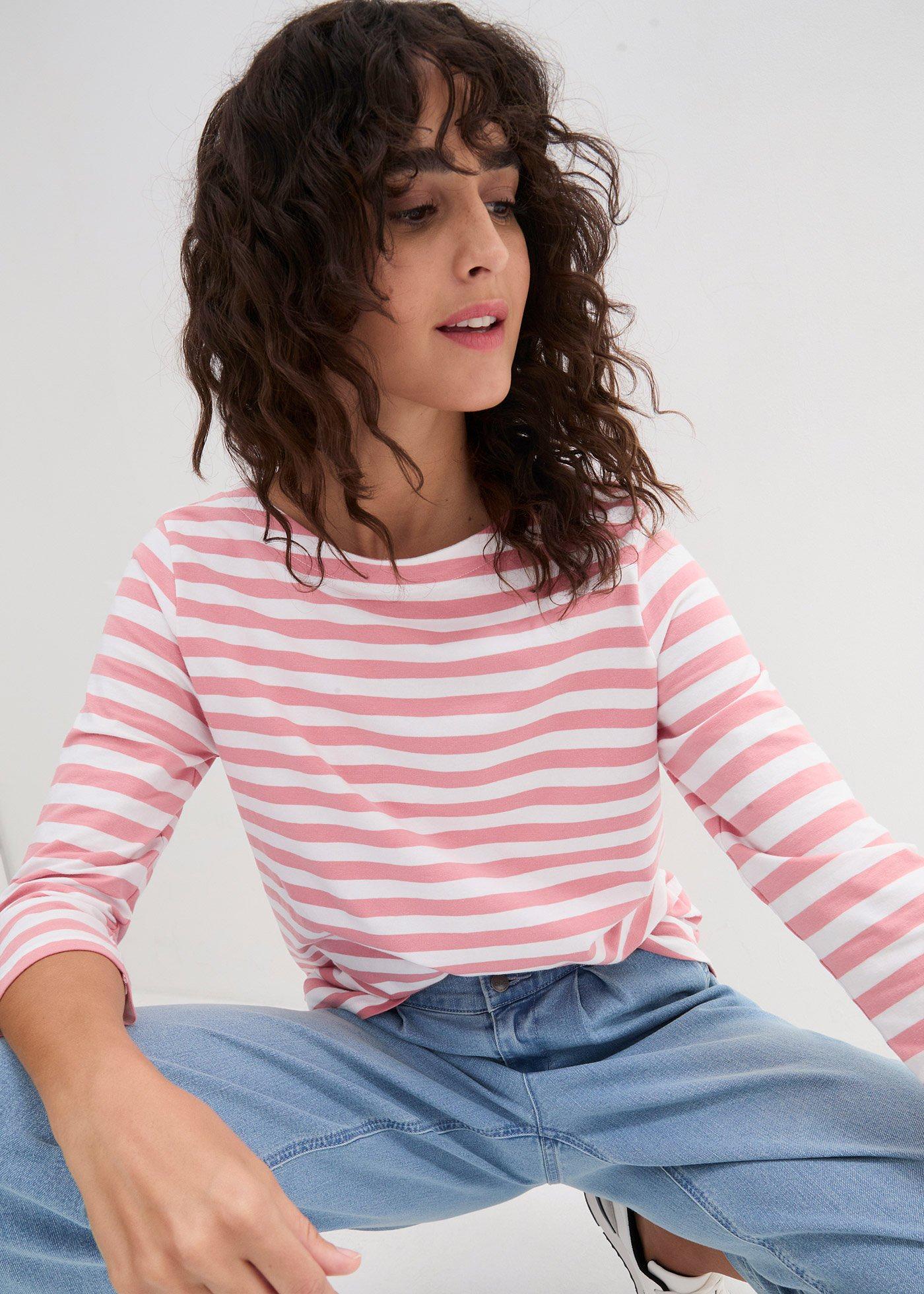 Shirt z rękawami 3/4 i dekoltem w łódkę - Bonprix