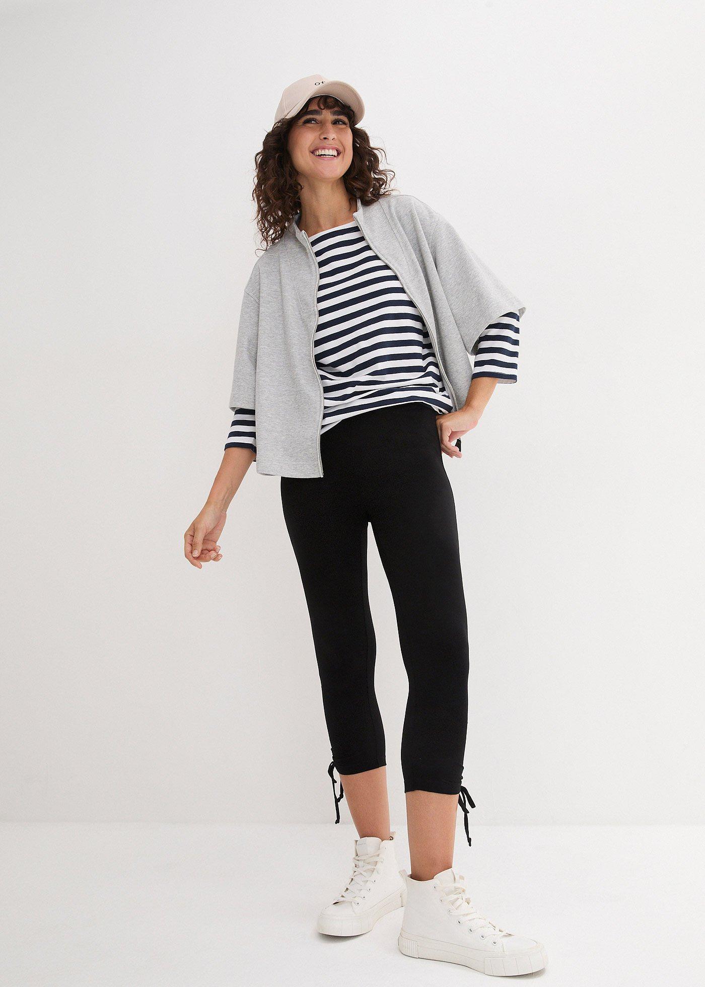 Legginsy rybaczki z marszczeniem (2 pary) - Bonprix