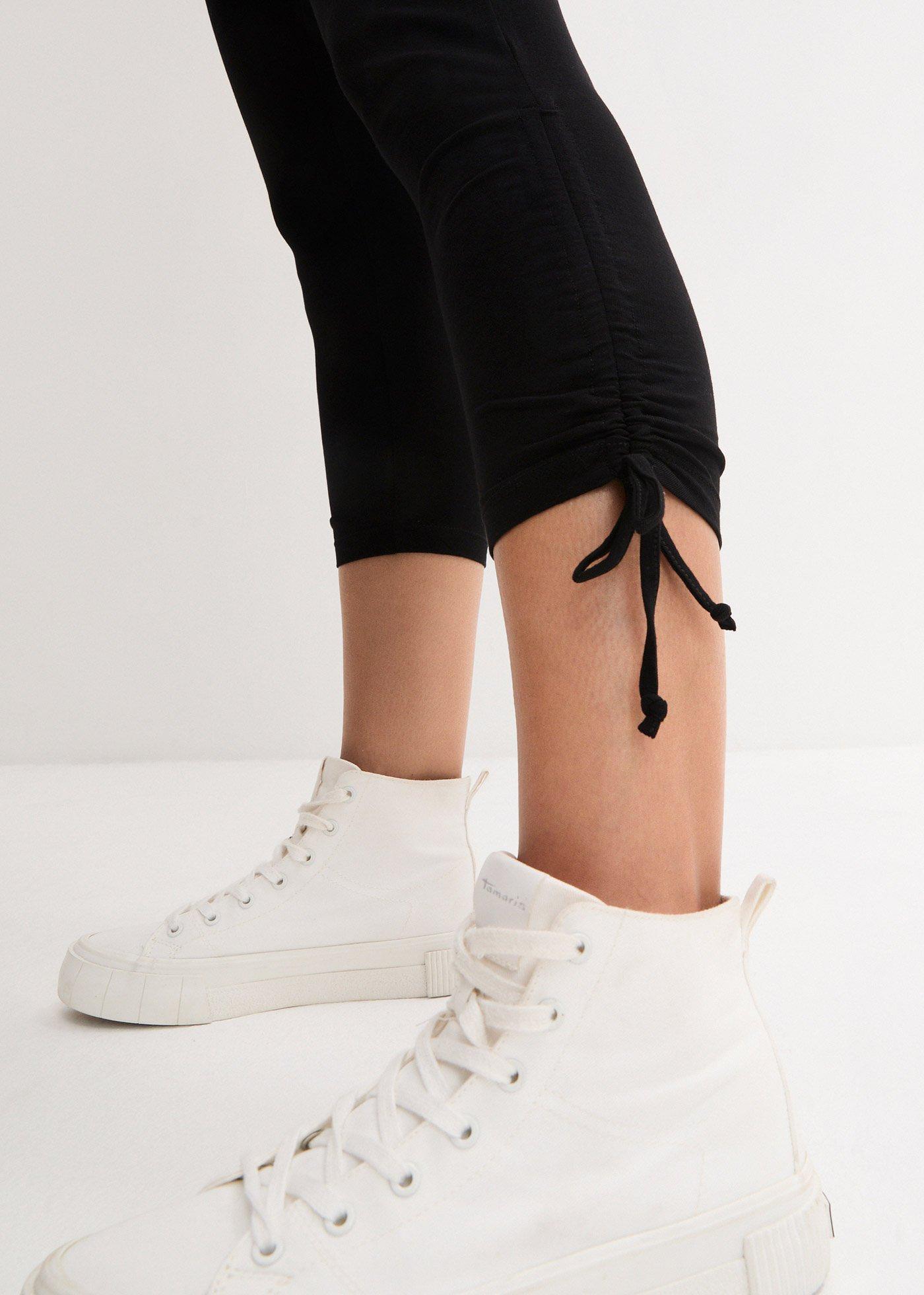 Legginsy rybaczki z marszczeniem (2 pary) - Bonprix