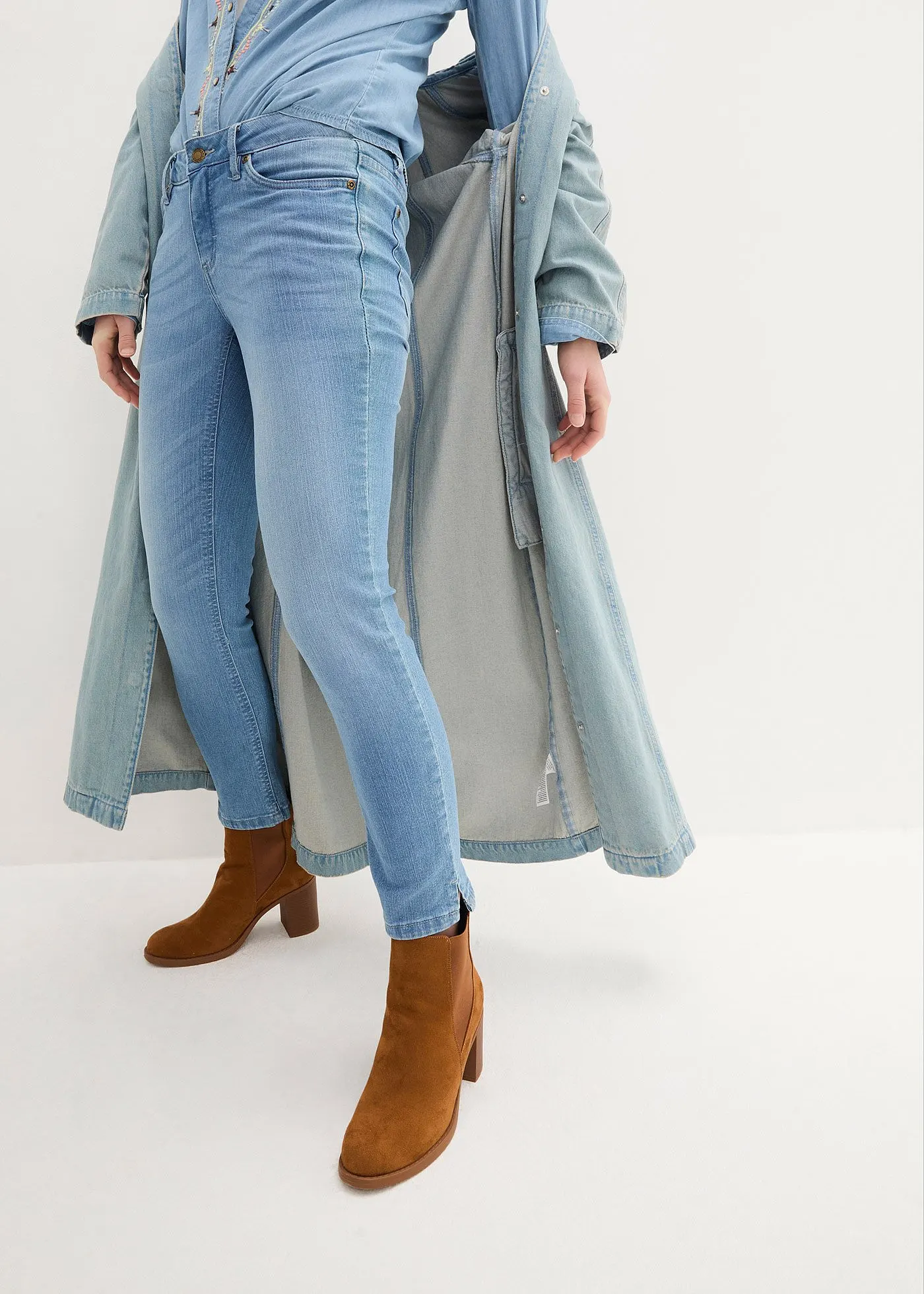 Bonprix Komfort-Стрейч-7/8-Джинсы mit Schlitz