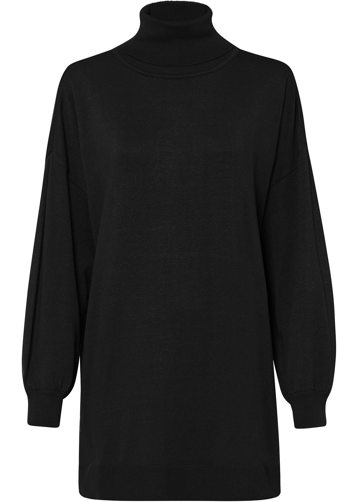 Bonprix Femme Pull À Col Roulé En Viscose Mélangée Noir 42/44 (M)