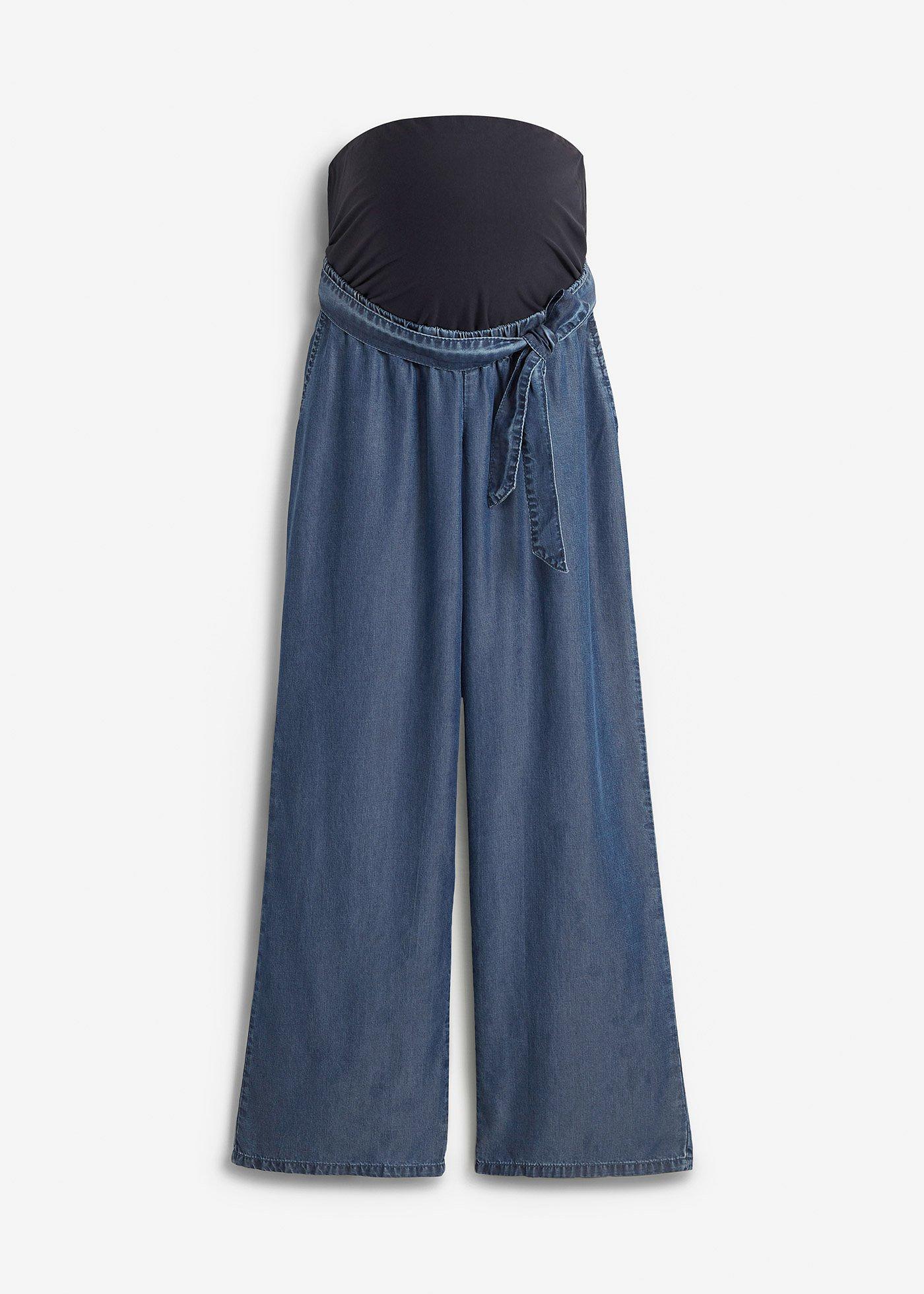 Wide Leg Umstandsjeans mit Bindeband