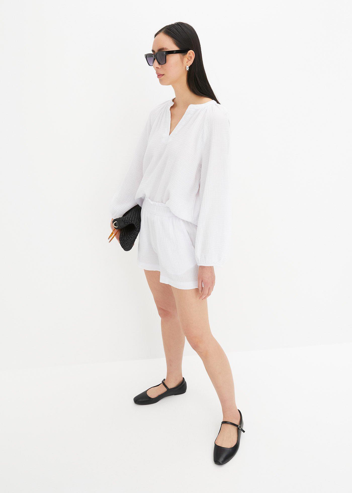 Bluzka muślinowa oversize - Bonprix