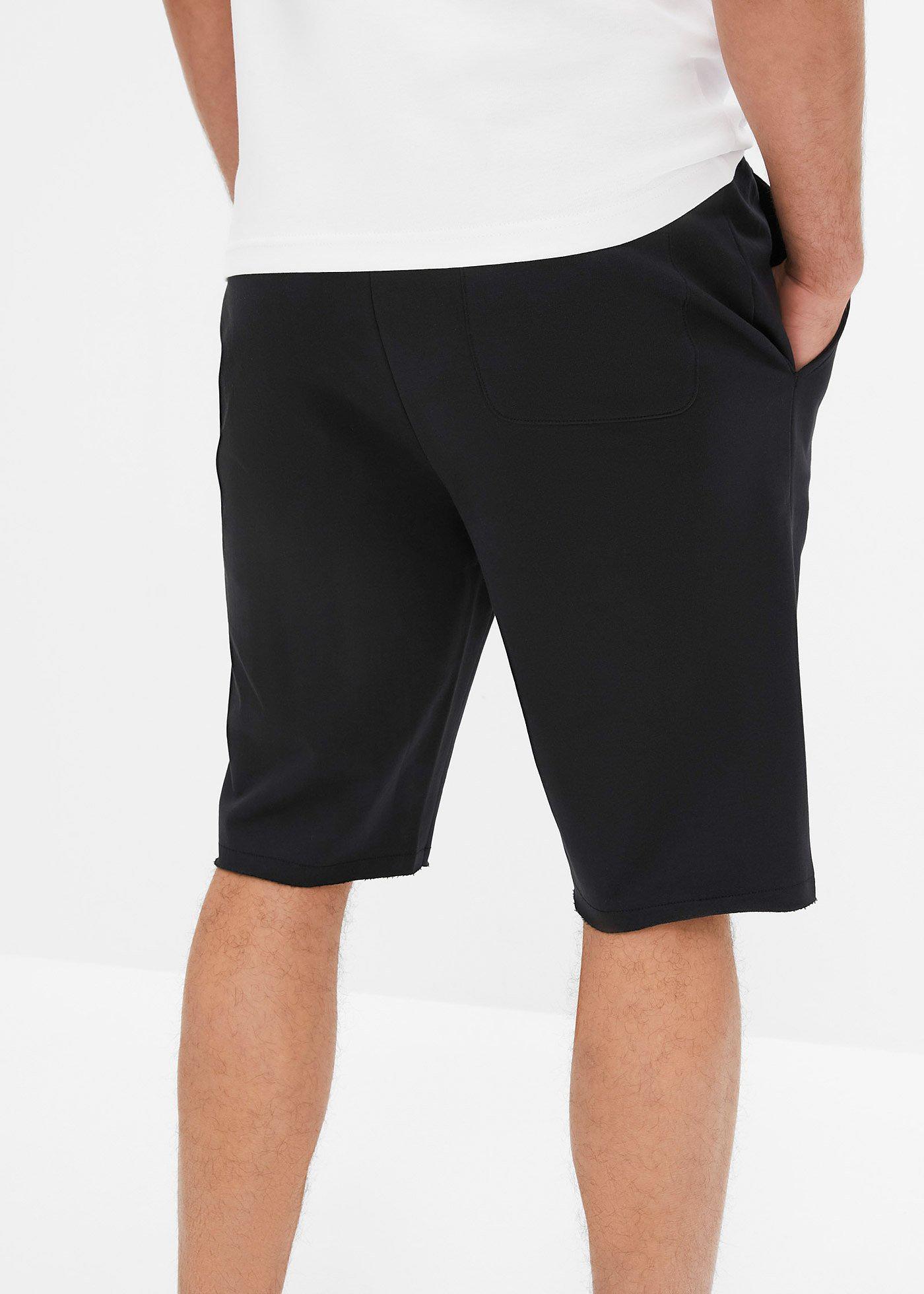 Bermudy dresowe z brzegami bez obszycia, z bawełny organicznej, Loose Fit - Bonprix