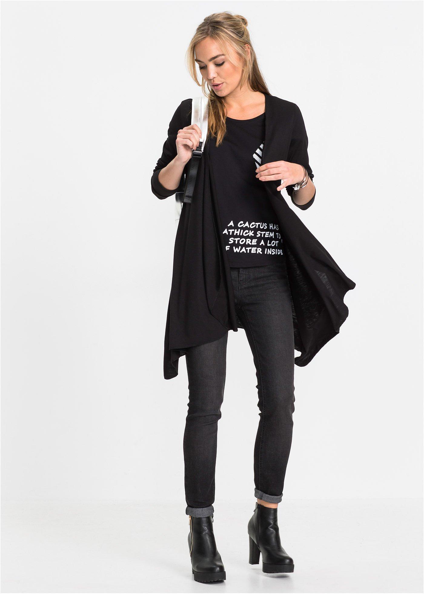 Shirt bez zapięcia, z mieszanki wiskozy - Bonprix