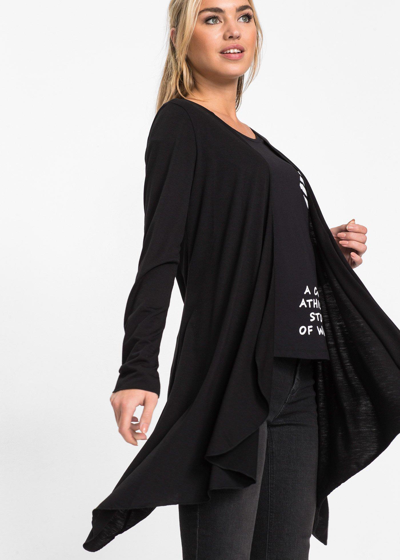 Shirt bez zapięcia, z mieszanki wiskozy - Bonprix