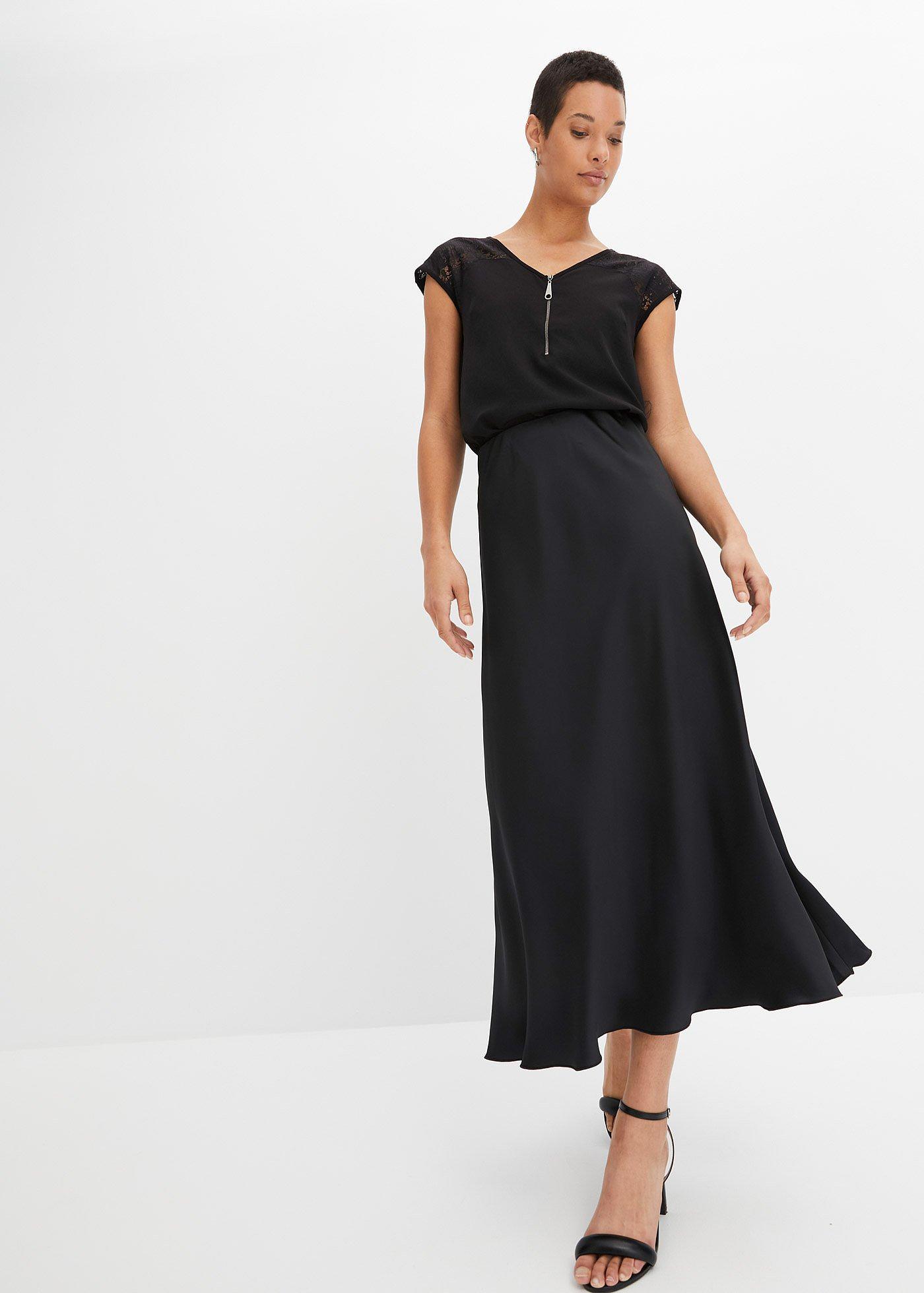 Shirt z koronkową wstawką - Bonprix