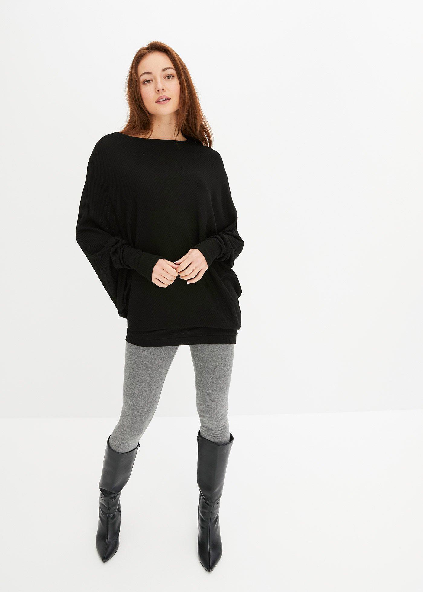 Sweter oversize z asymetrycznym dołem - Bonprix