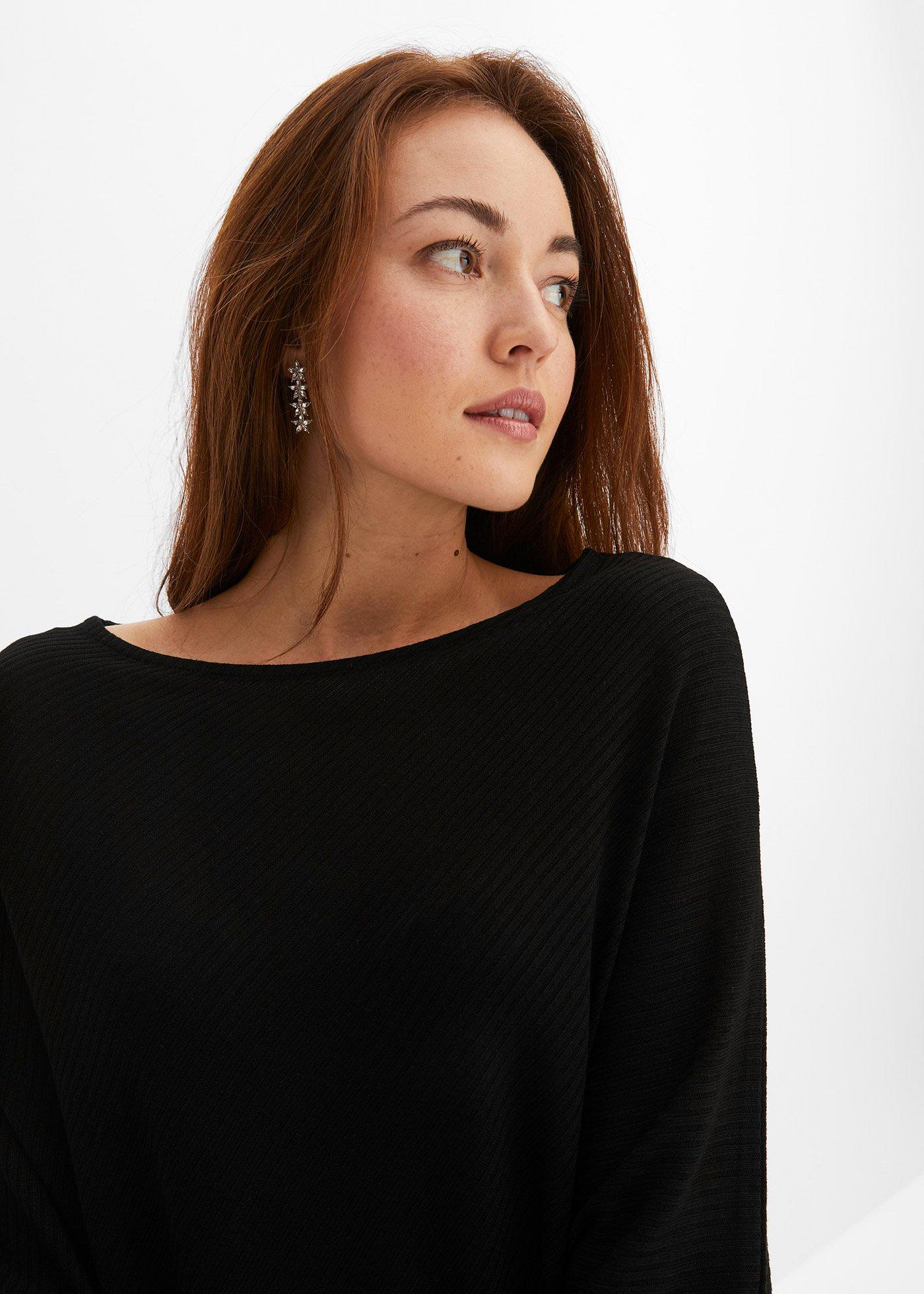 Sweter oversize z asymetrycznym dołem - Bonprix