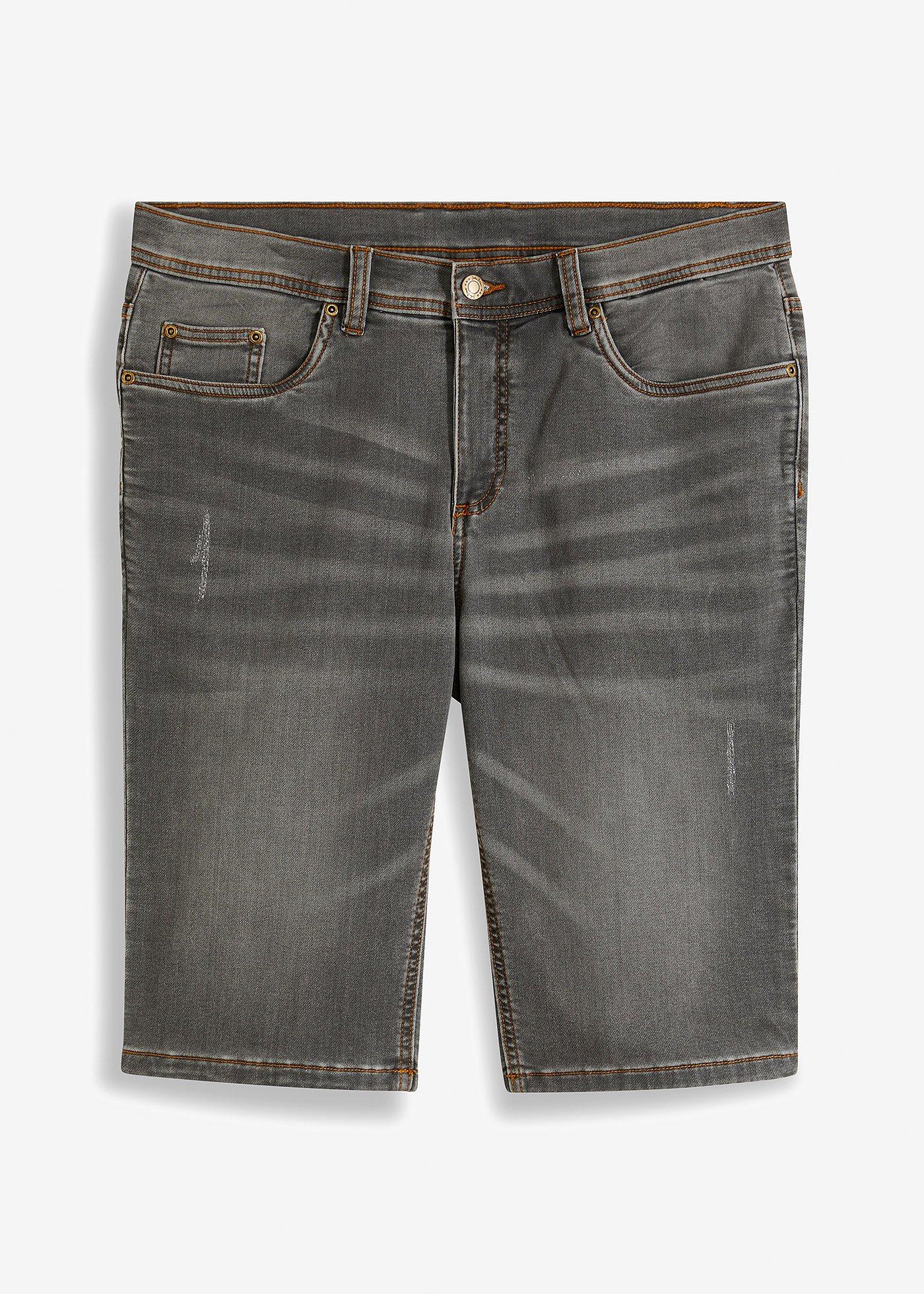 Bermuda en sweat effet jean, coupe ventre confort, regular