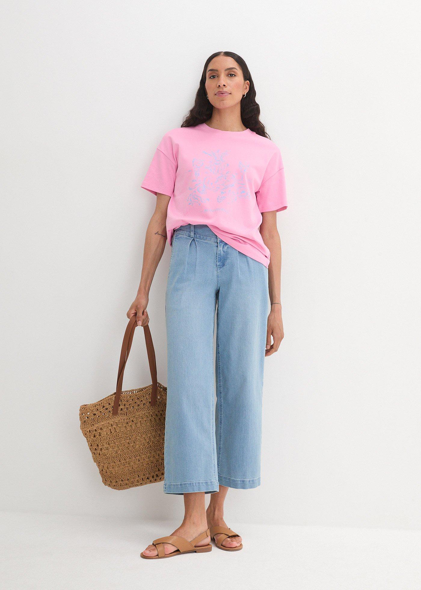 T-shirt oversize z bawełny organicznej - Bonprix
