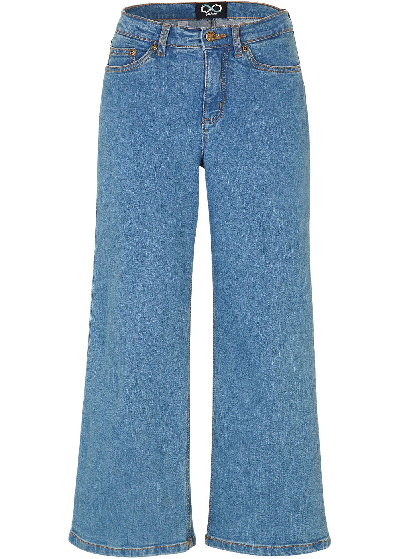 Wide Leg Jeans Mid Waist, cropped