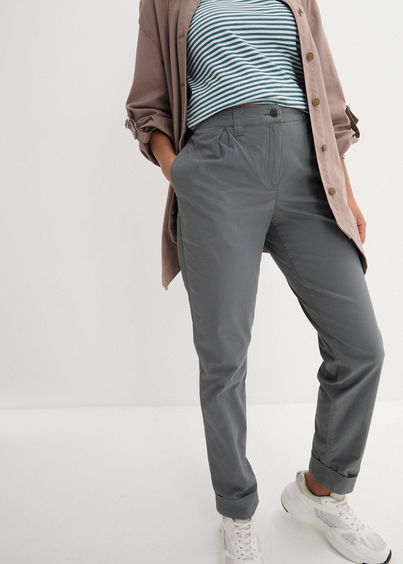 Spodnie chinosy z bawełny, długość do kostki - Bonprix