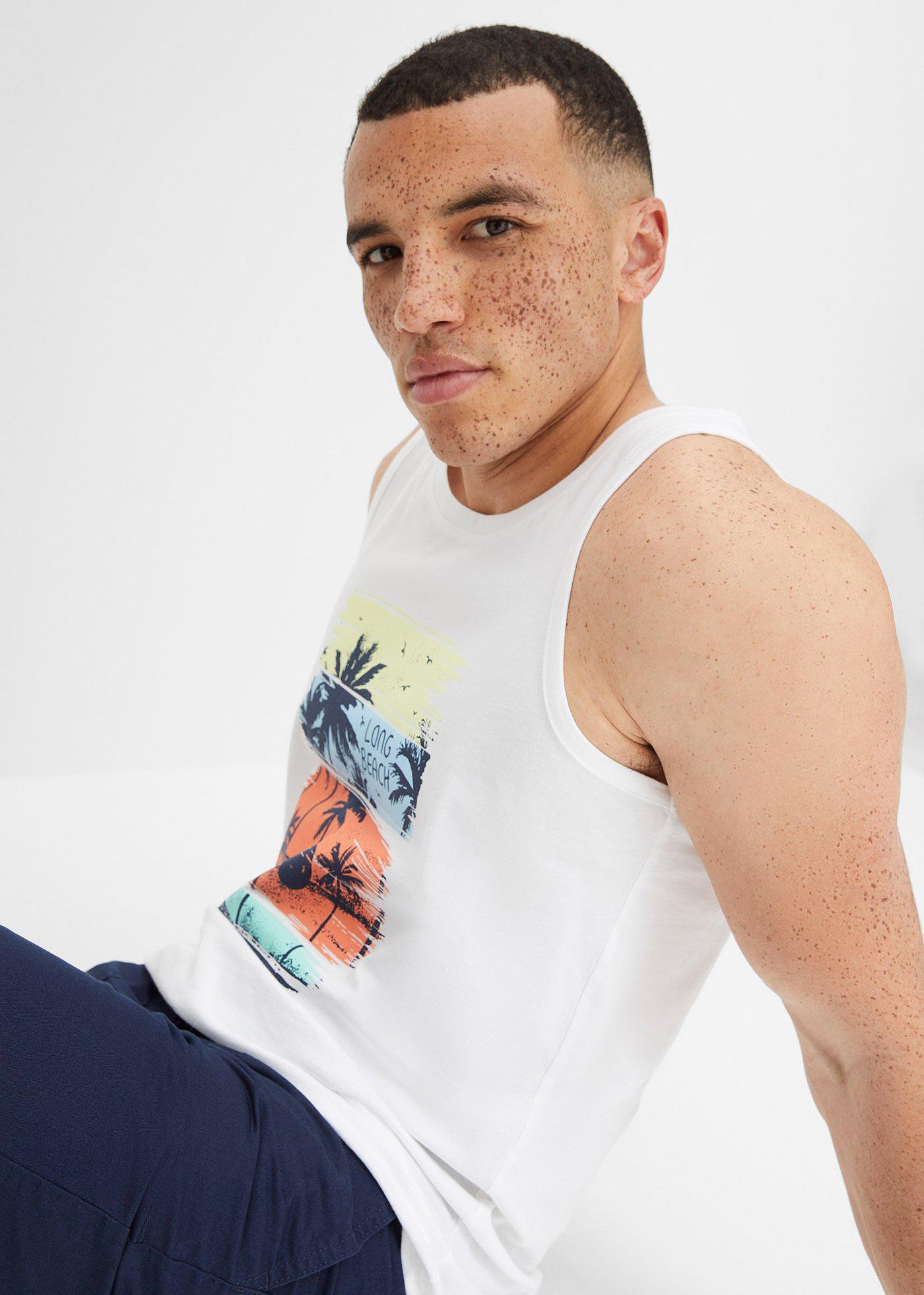 Shirt na szerokich ramiączkach, z bawełny organicznej - Bonprix