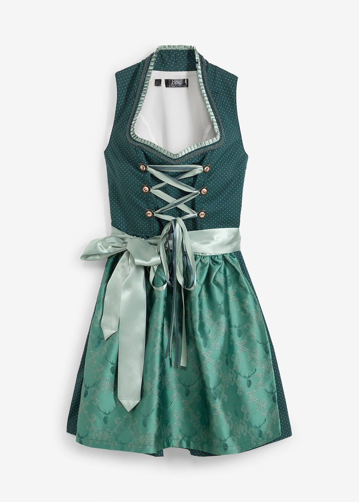 Dirndl mit Stehkragen, knieumspielend (2-tlg. Set)