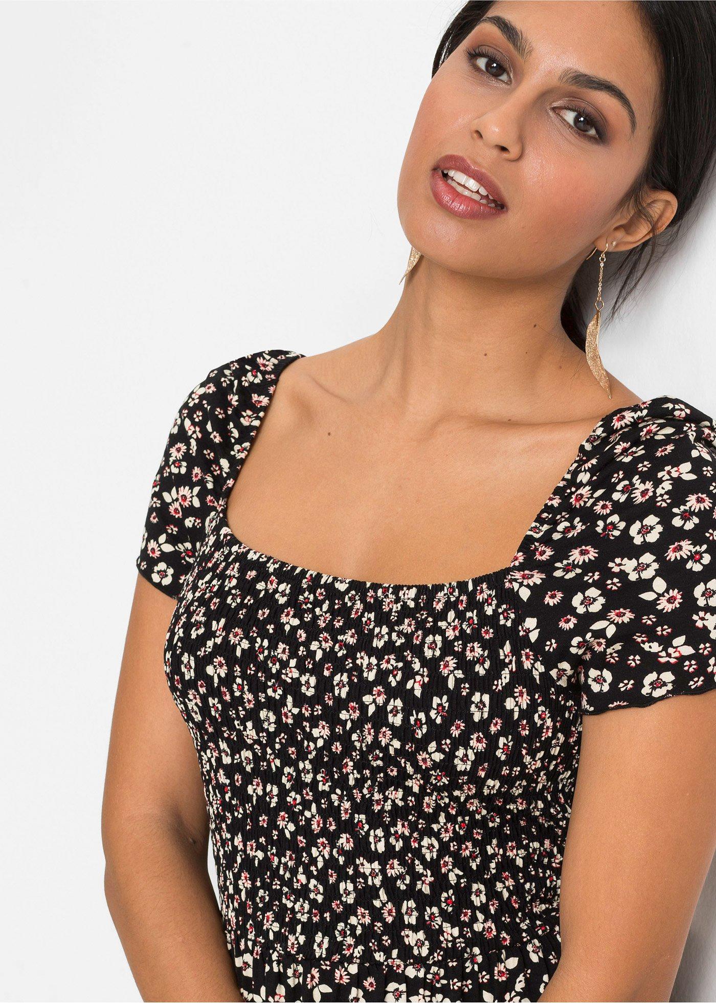 Długa sukienka z mieszanki wiskozy - Bonprix