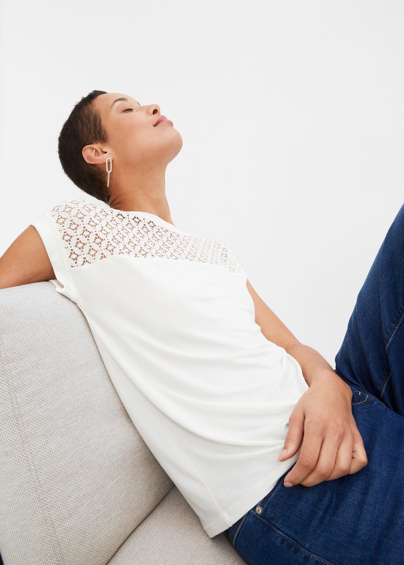 T-shirt z miękkiej mieszanki wiskozy - Bonprix