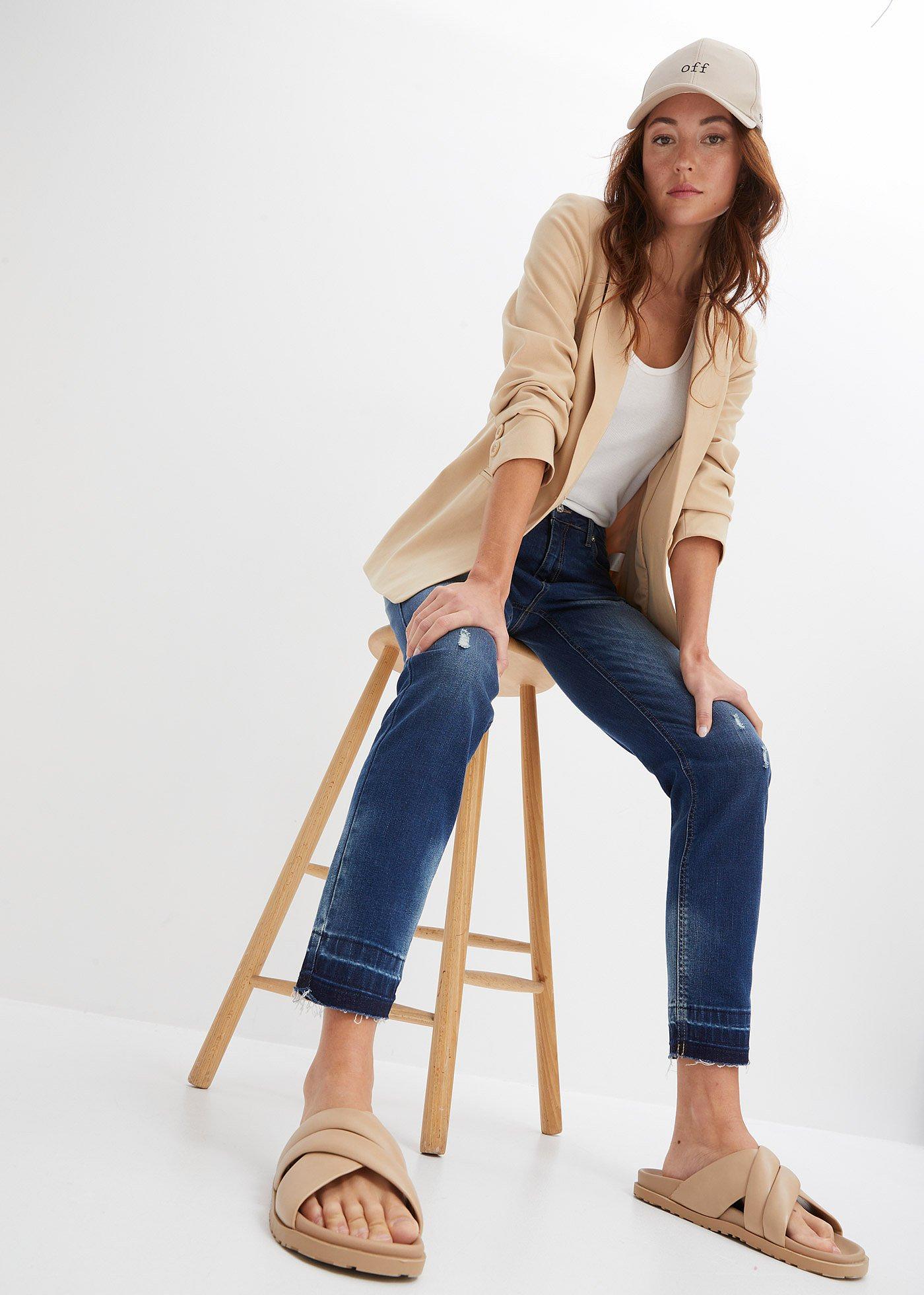 Dżinsy Skinny, low waist, cropped - Bonprix