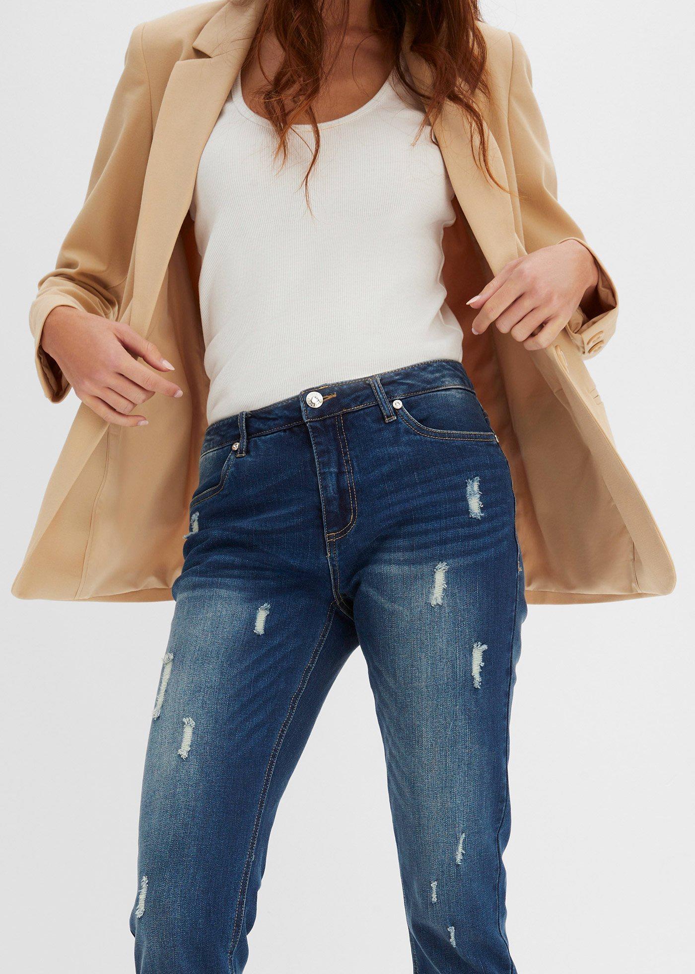 Dżinsy Skinny, low waist, cropped - Bonprix