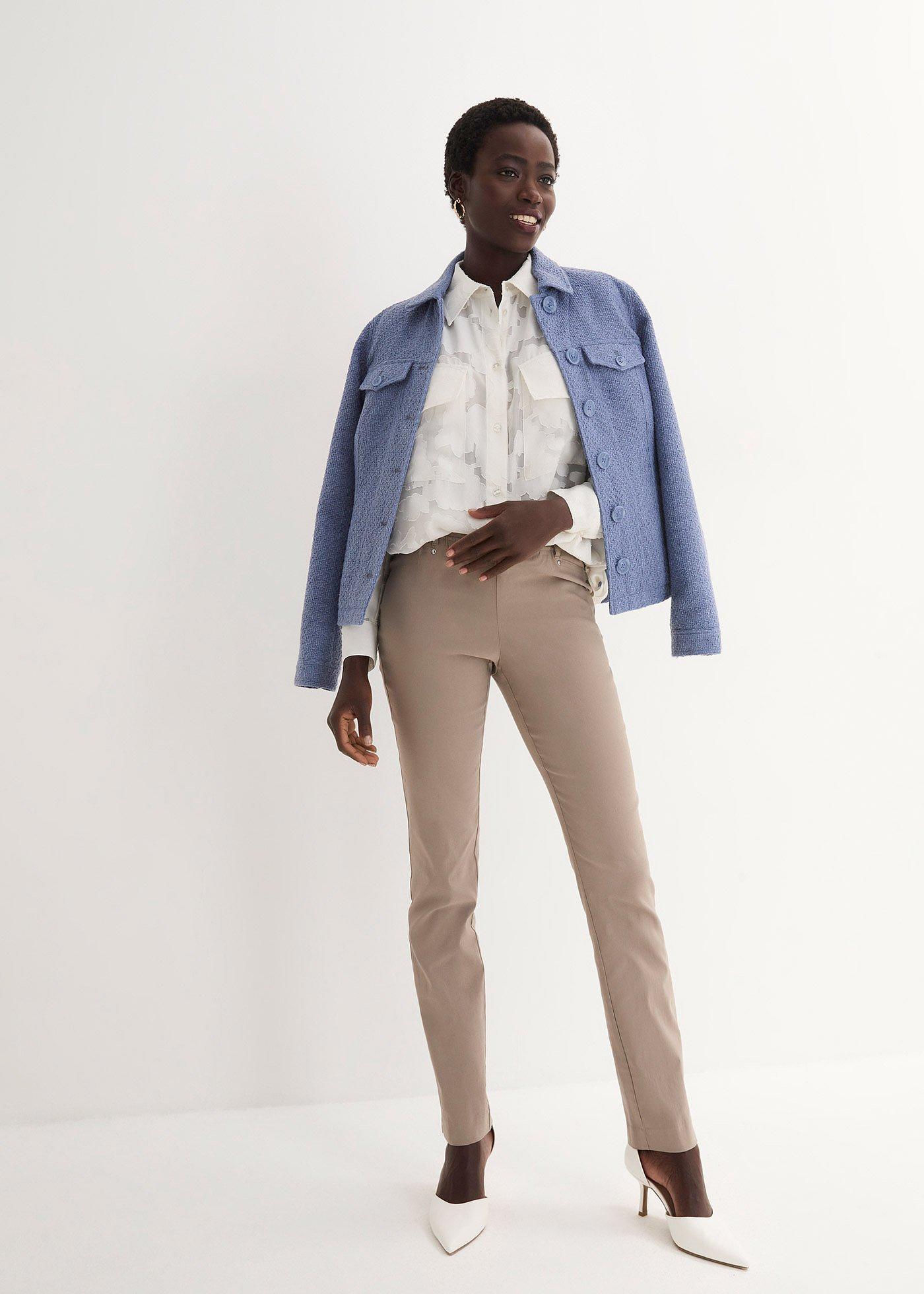 Spodnie ze stretchem z gumką w talii - Bonprix