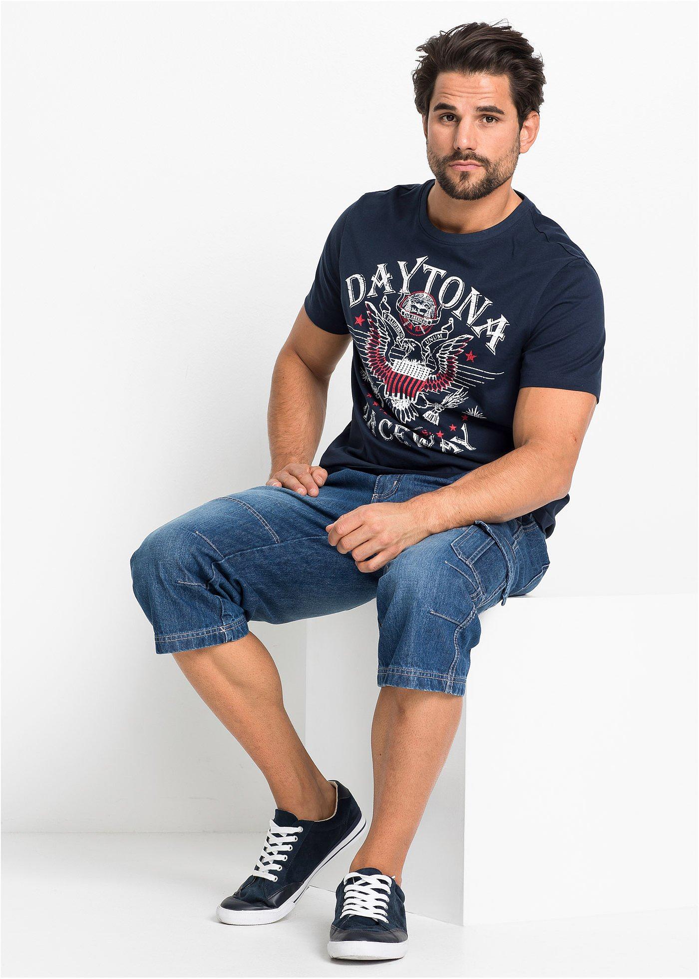 Dżinsy bojówki 3/4 regular fit z prostymi nogawkami - Bonprix