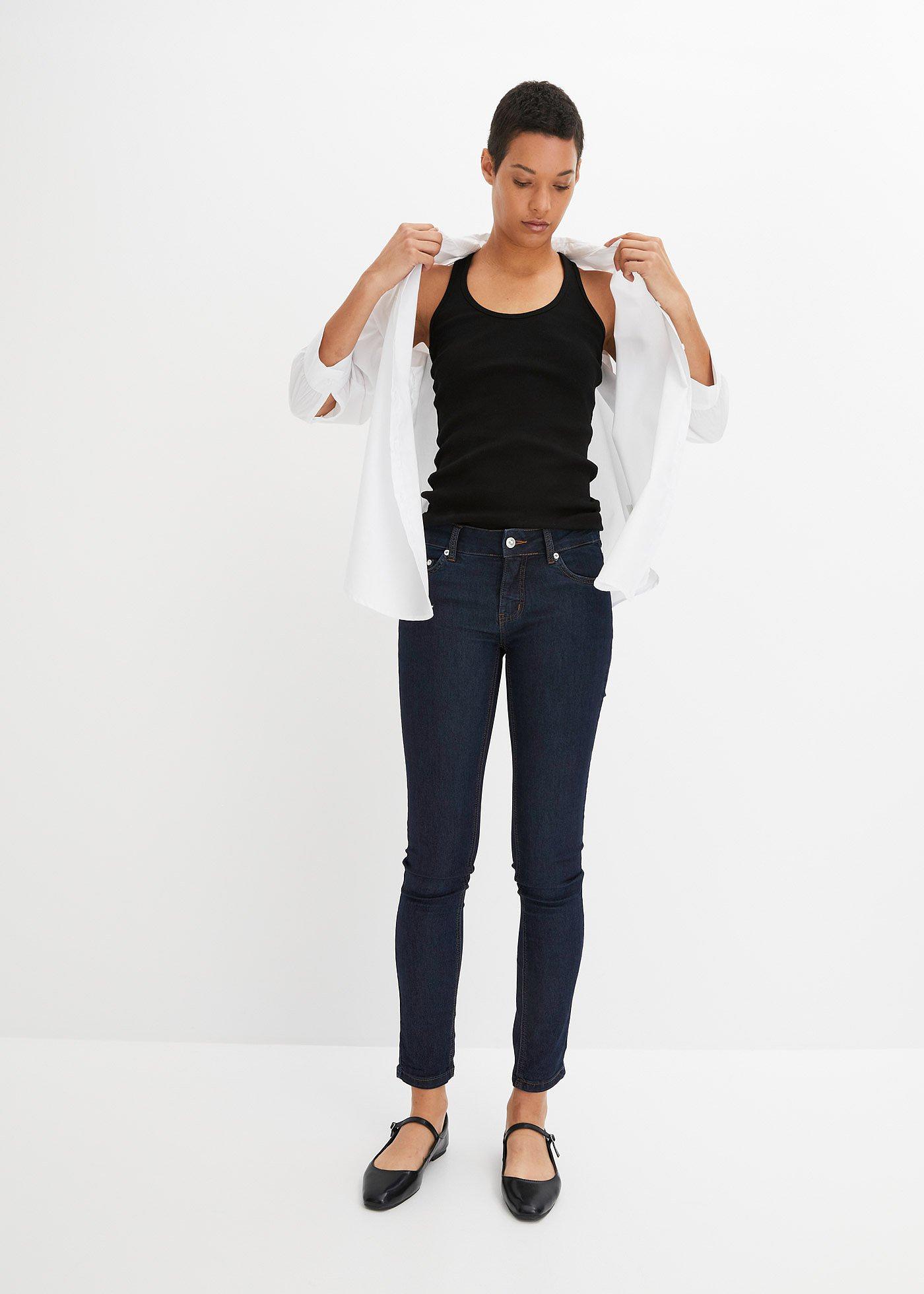 Dżinsy Skinny ze stretchem, mid waist - Bonprix