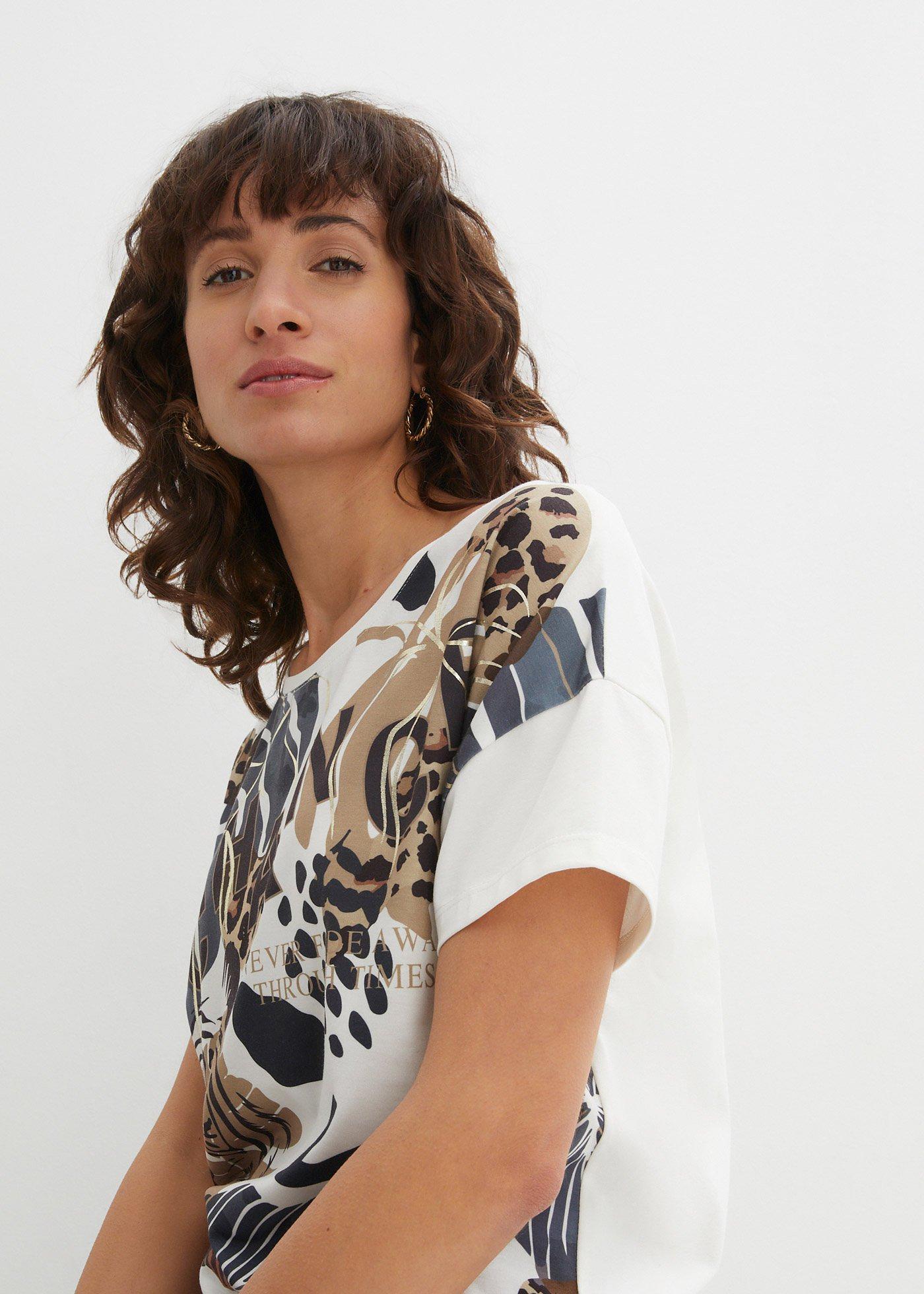 Shirt z foliowym nadrukiem - Bonprix