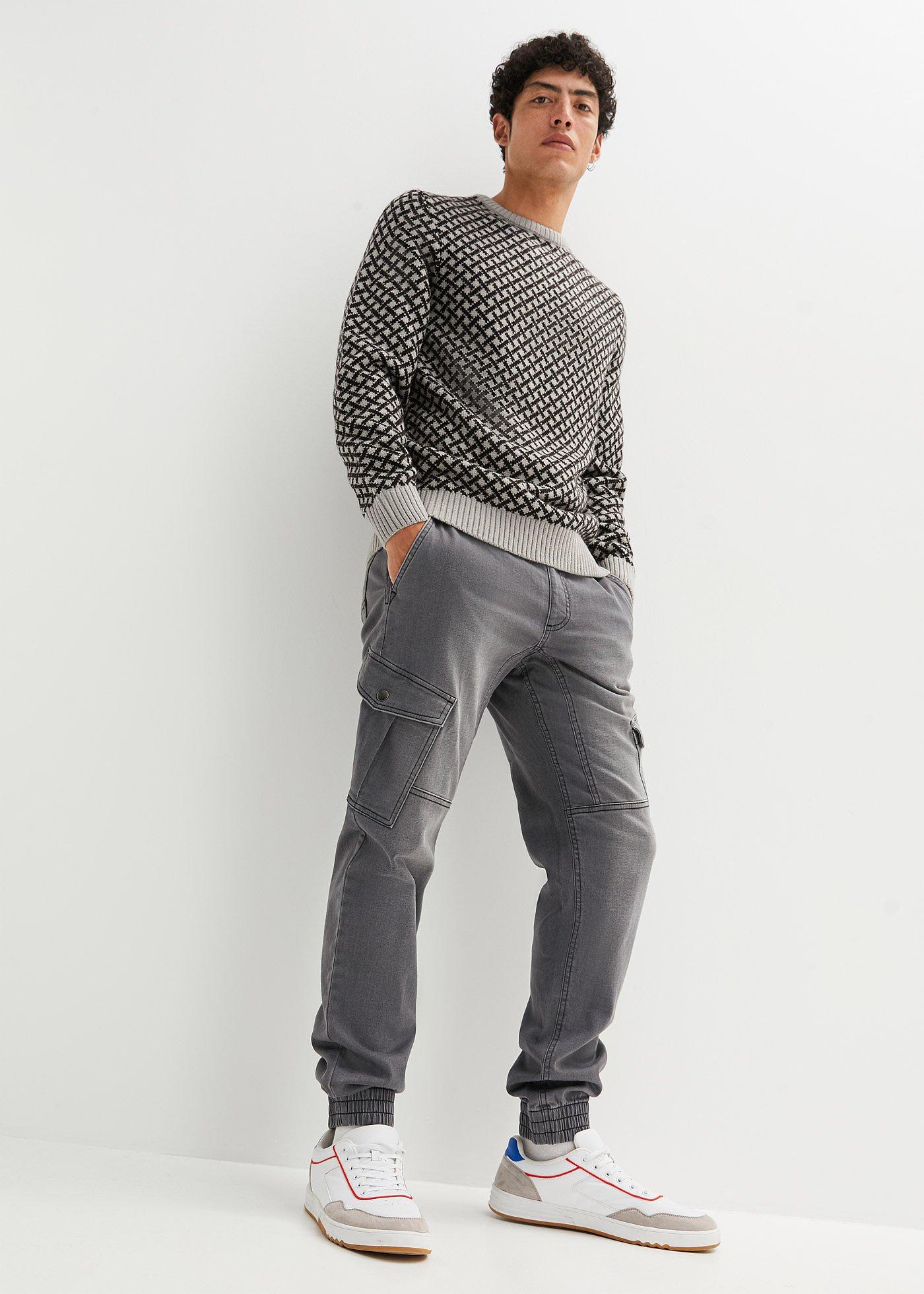 Dżinsy dresowe Regular Fit Straight z kieszeniami z boku nogawki - Bonprix