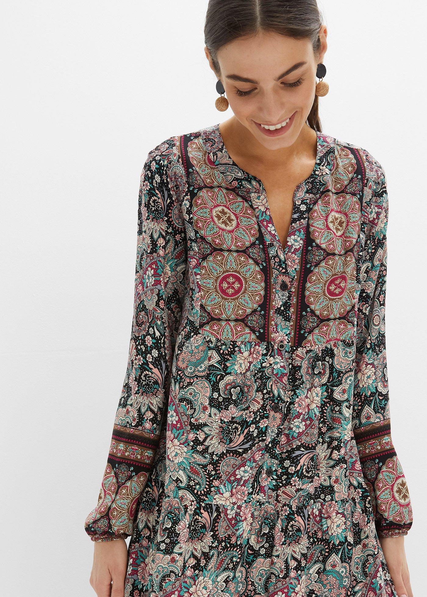 Sukienka tunikowa z lejącej wiskozy, petite - Bonprix