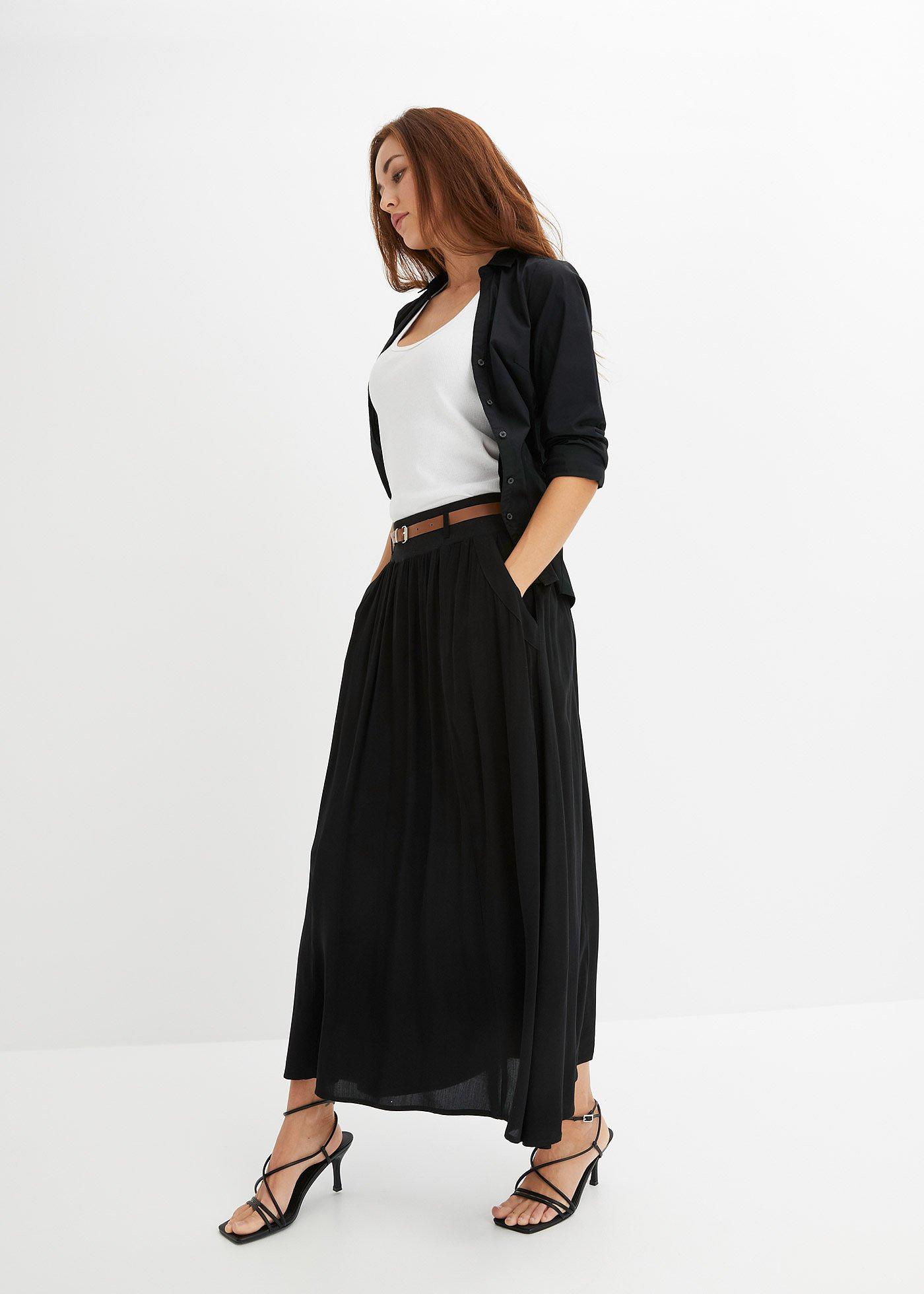 Spódnica maxi z lejącej wiskozy (zestaw 2-cz.) - Bonprix