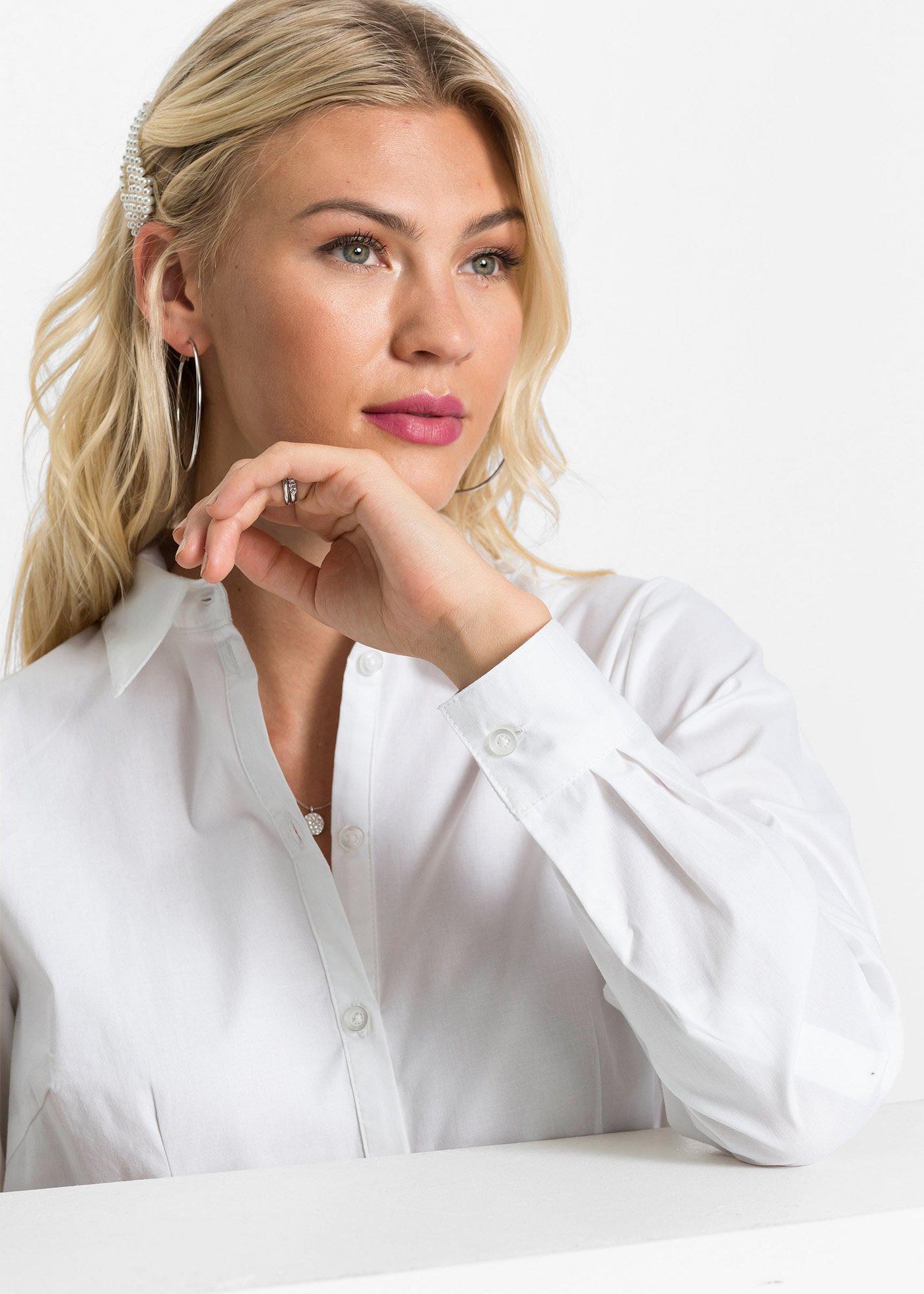 Długa bluzka z falbaną - Bonprix