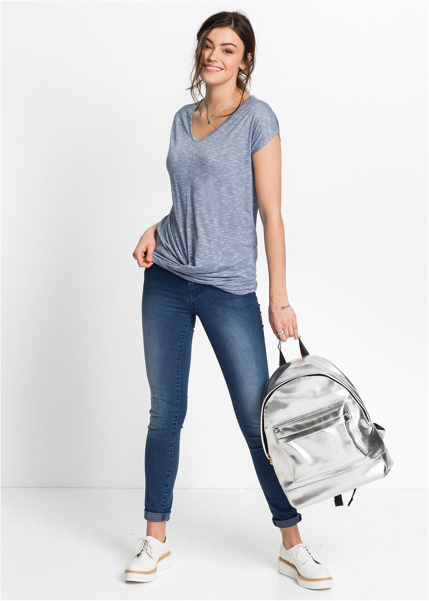 T-shirt z mieszanki wiskozy - Bonprix