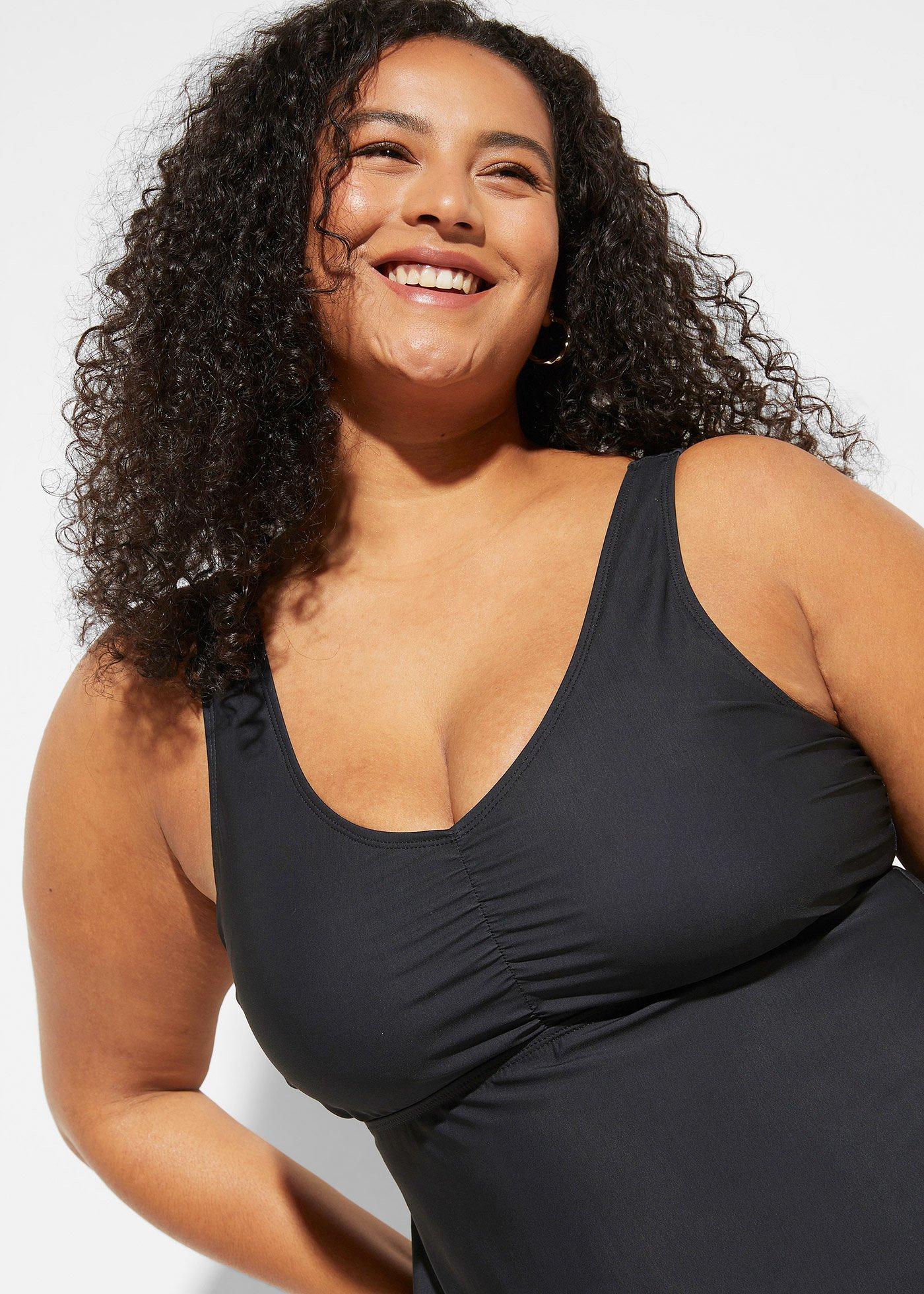 Sukienka kąpielowa shape z dekoltem w serek, średni stopień modelowania sylwetki - Bonprix