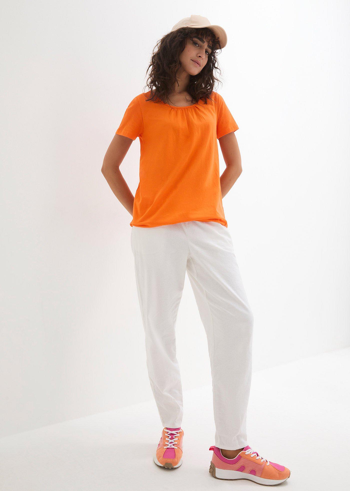 Shirt z czystej bawełny, krótki rękaw - Bonprix