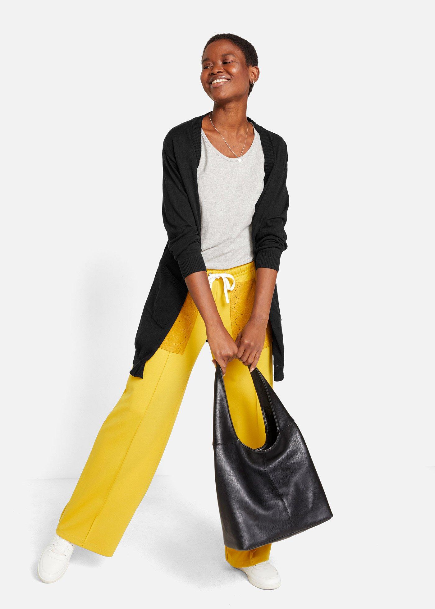 Sweter bawełniany bez zapięcia, z dzianiny o splocie drobnych oczek - Bonprix