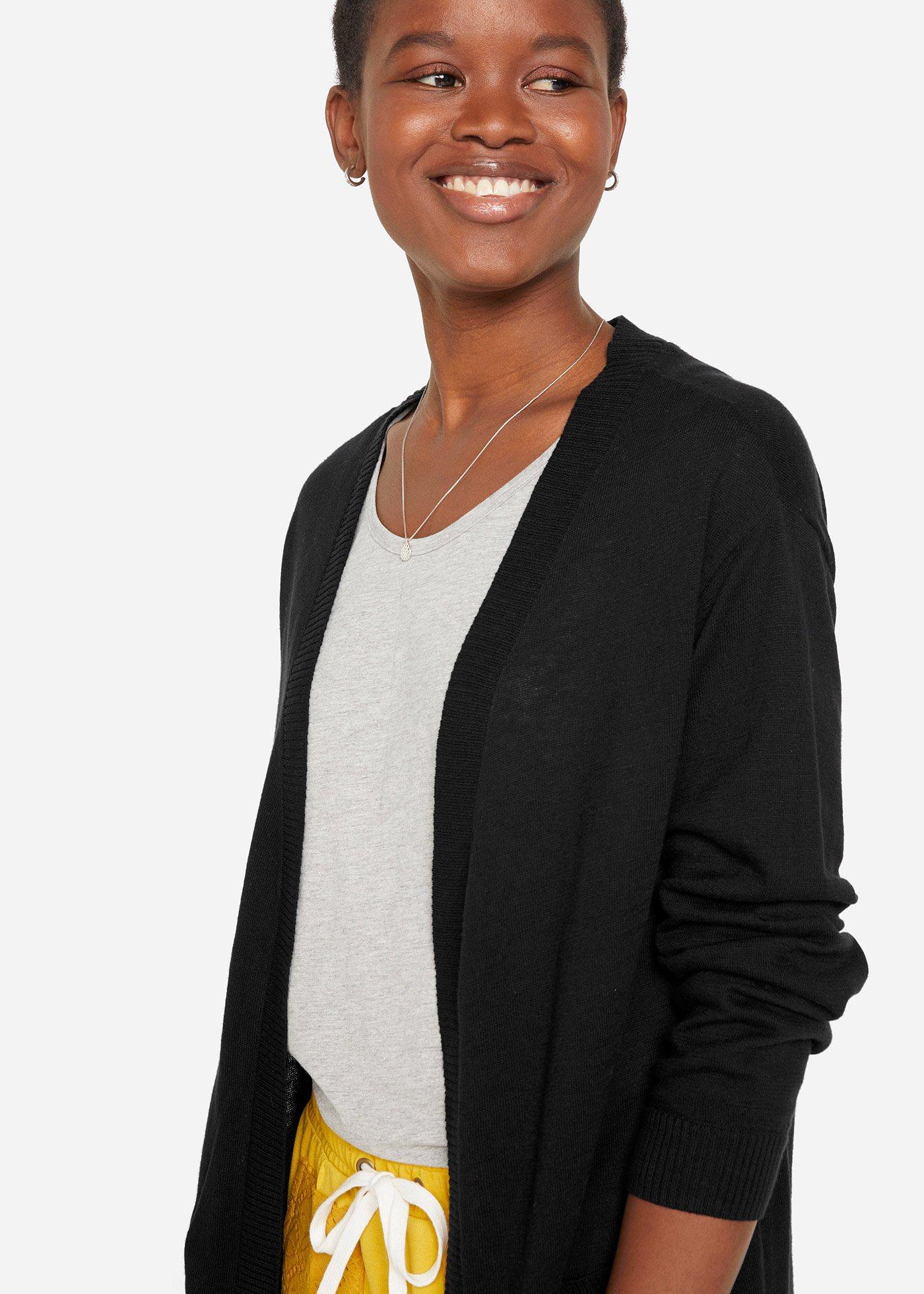 Sweter bawełniany bez zapięcia, z dzianiny o splocie drobnych oczek - Bonprix